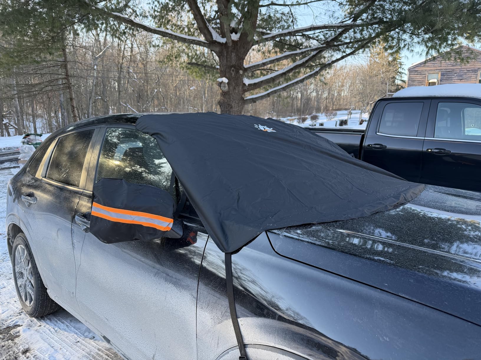 Zettum Car Windshield Cover for Ice and Snow - 600D Windshield Snow Cover with Side Mirror Cover Heavy Duty, Standard Winter Frost Hail Protector for Most Car, Truck, SUV, Van and MPV (70 x 50 Inch) customer photo 2