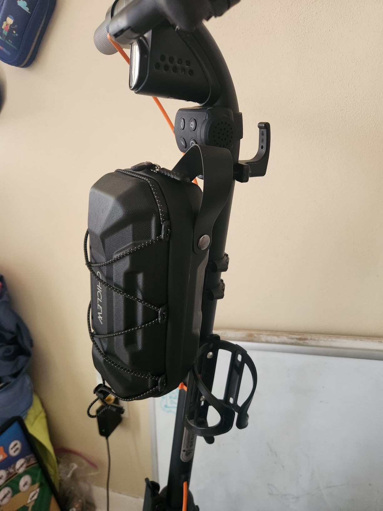 Electric Scooter Bag Storage, Waterproof Scooter Storage Bag with Multicolor Drawstrings, 2L Capacity Scooters Handlebar Bag, Compatible with Scooters, Bikes, Segway Ninebot and NIU customer photo 1