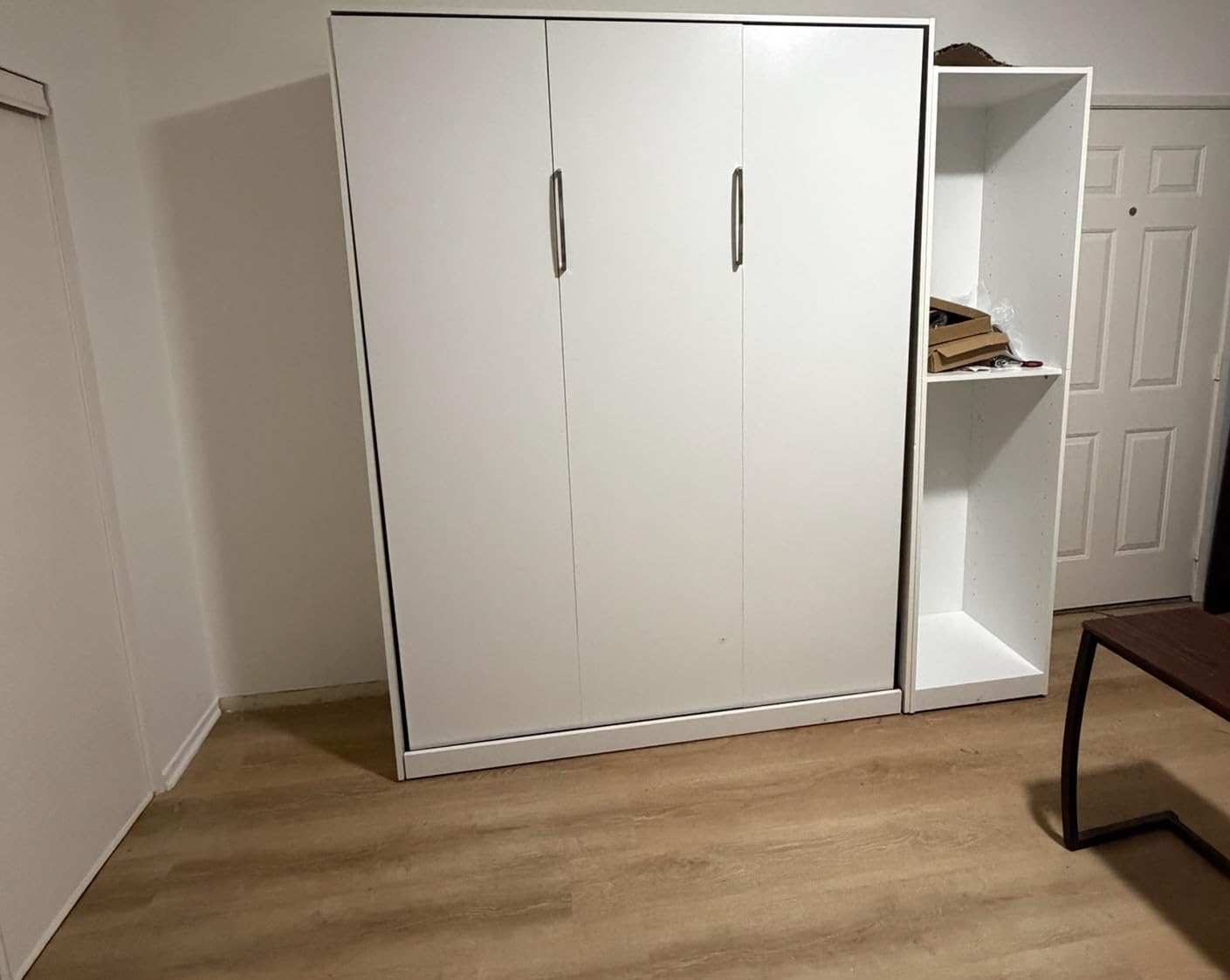 Bestar Queen Murphy Bed, White, Claremont, 65W | Dual piston mechanism; for guest room or multipurpose space customer photo 1