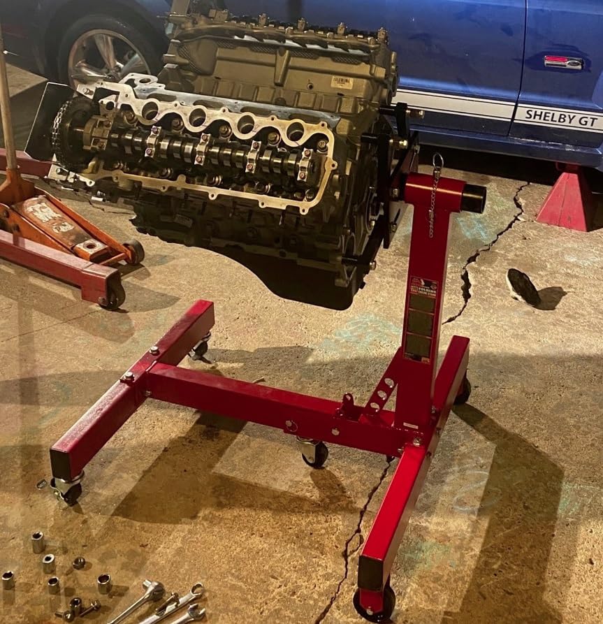 Big RED T23401-1 Torin Engine Stand: Steel Rotating Engine Lift Stand with 4 Adjustable Arms and 360 Degree Rotating Head, 3/8 Ton (750 lb) Capacity - Red customer photo 1