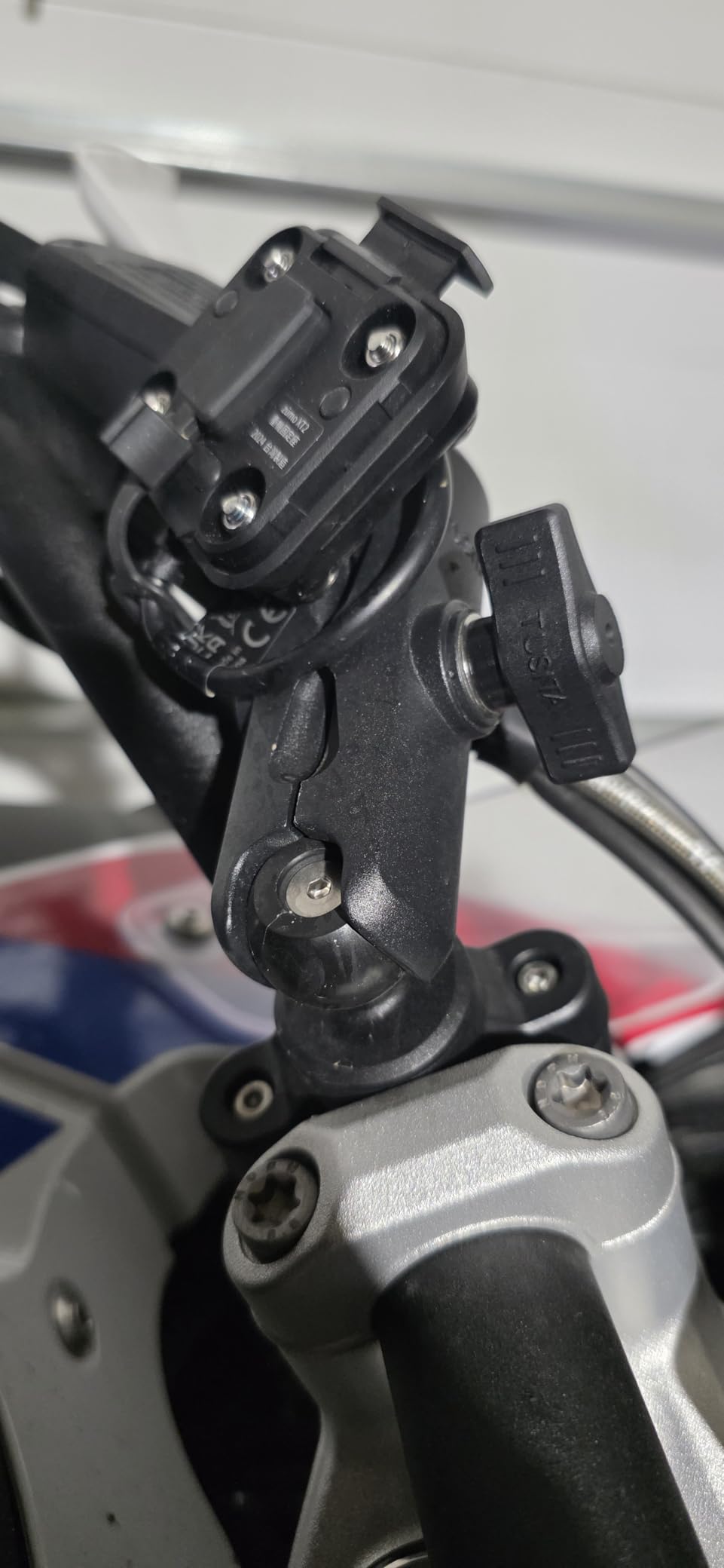 TUSITA Motorcycle GPS Mount Compatible with Garmin Montana, Zumo XT GPS - Handlebar Base with Double Socket arm customer photo 1