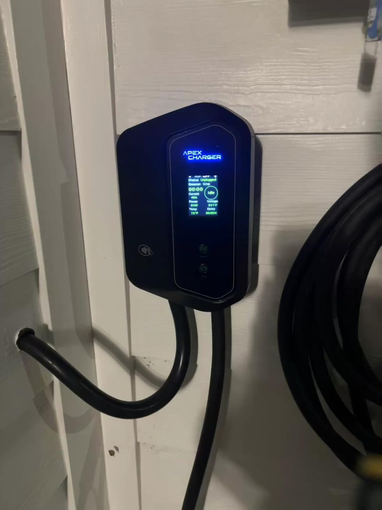 MACH 1: Fast 48 Amp Level 2 EV Charger, Wall-Mount Electric Vehicle Charging Station, 200-240V Hardwire or NEMA 14-50. J1772 car Connector & Tesla NACS, Indoor/Outdoor, 30ft Cable evse Adapter customer photo 1