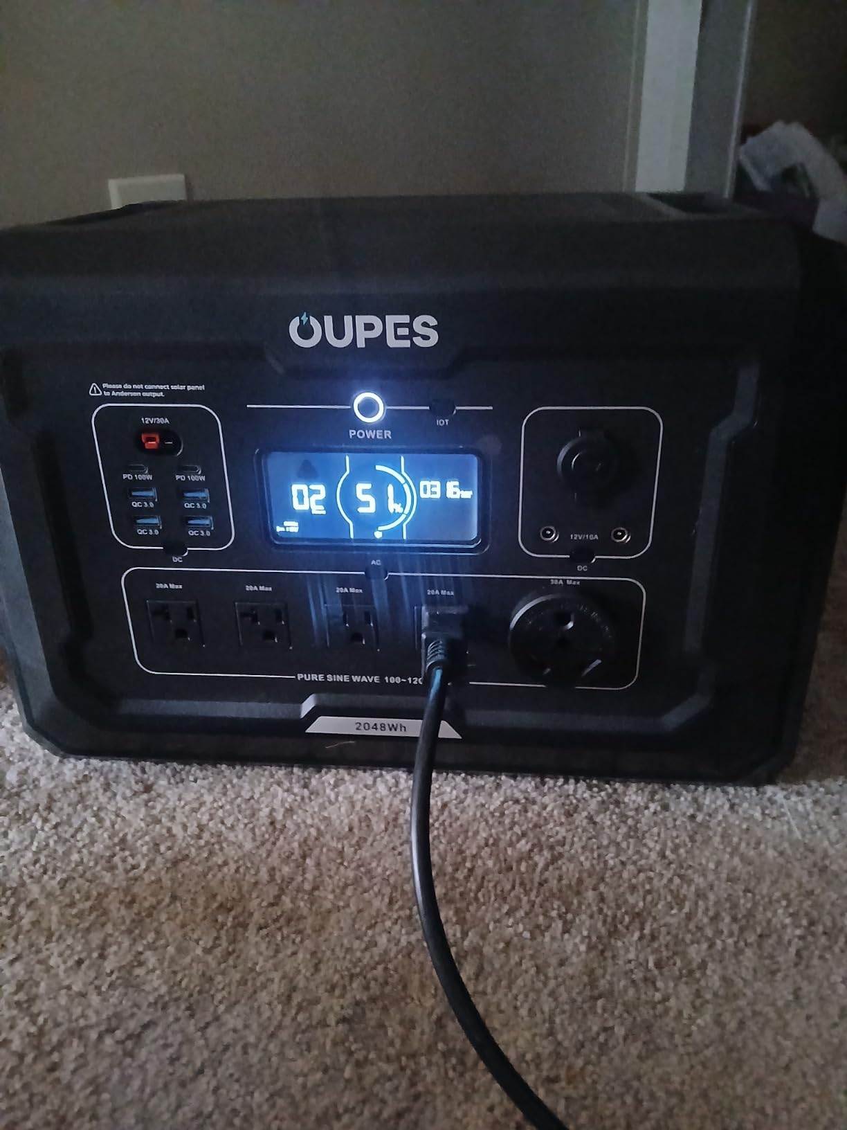 OUPES Mega 2 Portable Power Station 2500W (5400W Peak), 2048Wh LiFePO4 Battery Generator with 2100W Solar Charging & 1600W AC Charging for Home Backup, Power Outages, RVs, Off-grid Power customer photo 2