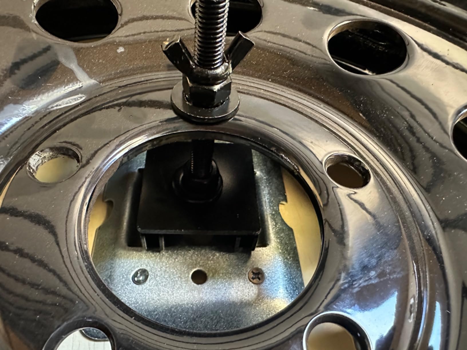 E Track Spare Tire Holder Mount, Upgraded E-Track Double Fittings Spare Wheel Carrier for Enclosed Trailers, Garages, Truck, Warehouse and Semis, Etrack Rail Accessories for E Track System customer photo 2