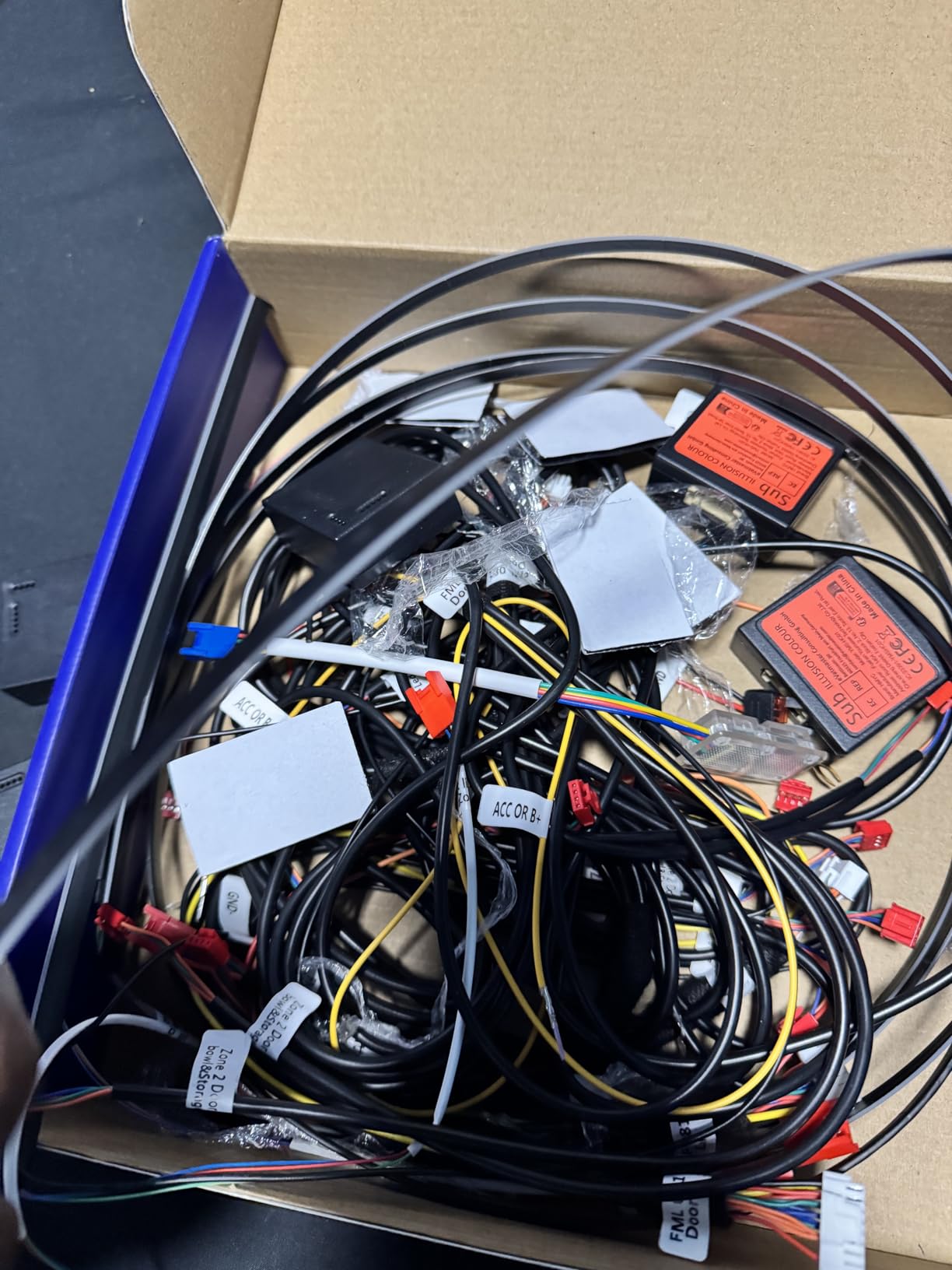 Acrylic Interior Car LED Strip Light with APP, 18-in-1 128 Colorful 6 Pieces Fiber Optic Car Decoration Atmosphere Light Kits, Dual Zone Music Sync Rhythm RGB Neon Lighting for All Cars customer photo 2