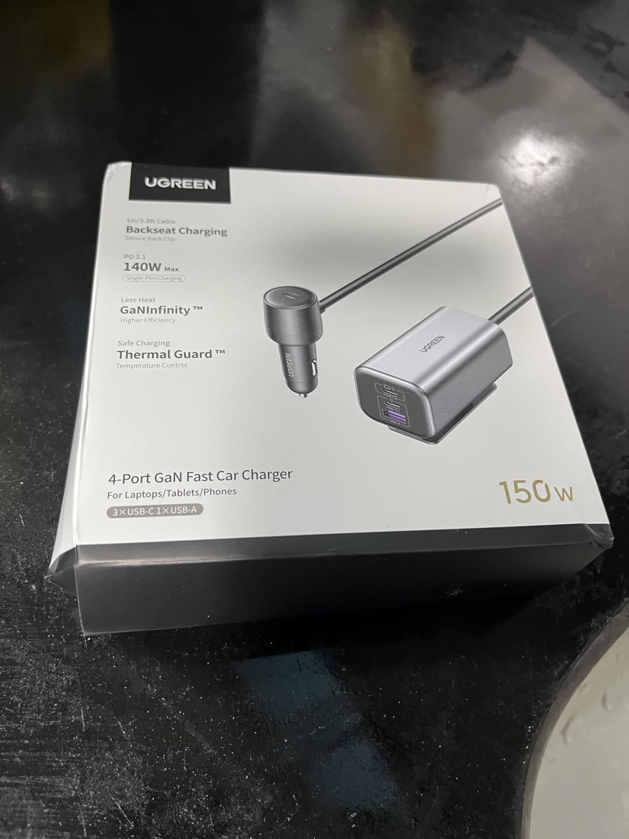 UGREEN 150W USB C Car Charger, PD 3.1 140W Car Charger Adapter Fast Charging 4-Port Cigarette Lighter USB Multi Port Charger Compatible with iPhone 17/16/15, Galaxy S24/S23, iPad, Tablet, Laptop customer photo 1