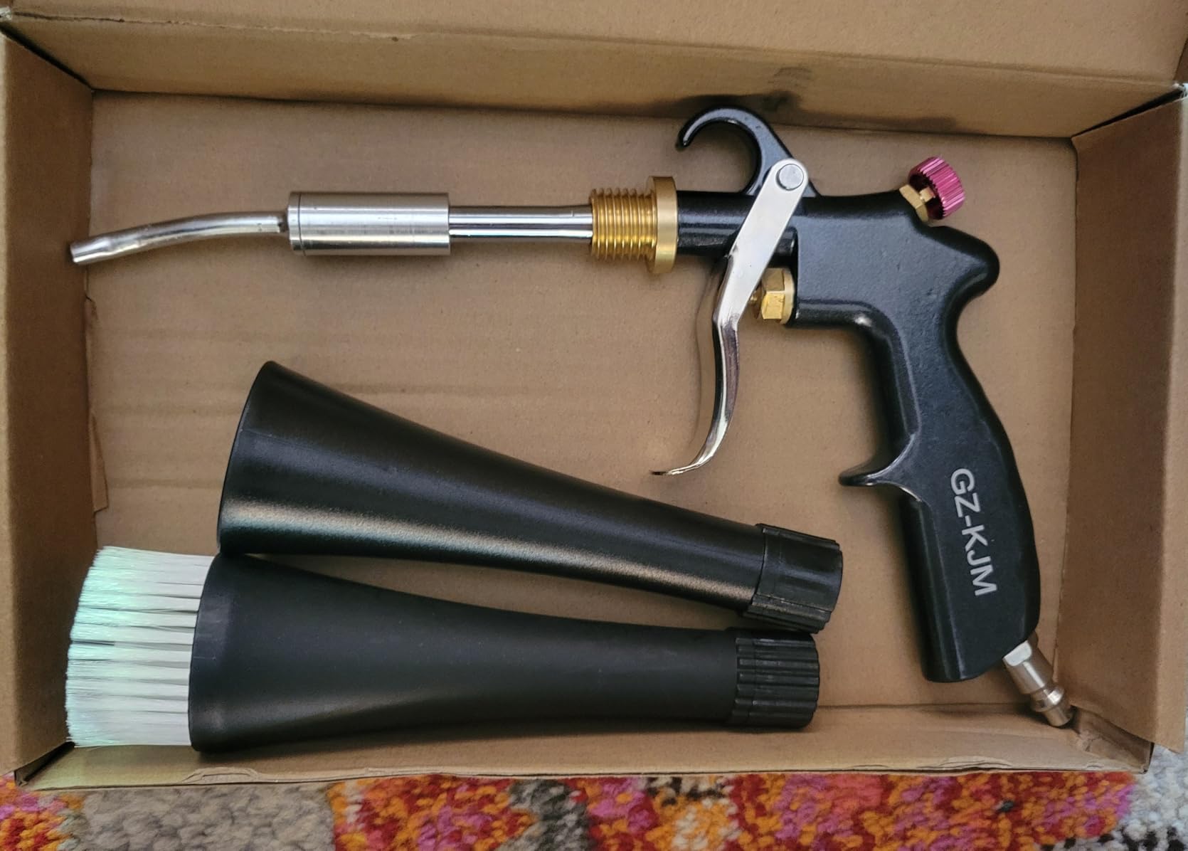 Air Blow Gun Car Interior Cleaning Gun High Pressure Car Detailing Cleaning Tool with Nozzle and Auto Detailing Dusting Brush for Quickly Blasts Dirt and Dust from Surface customer photo 1