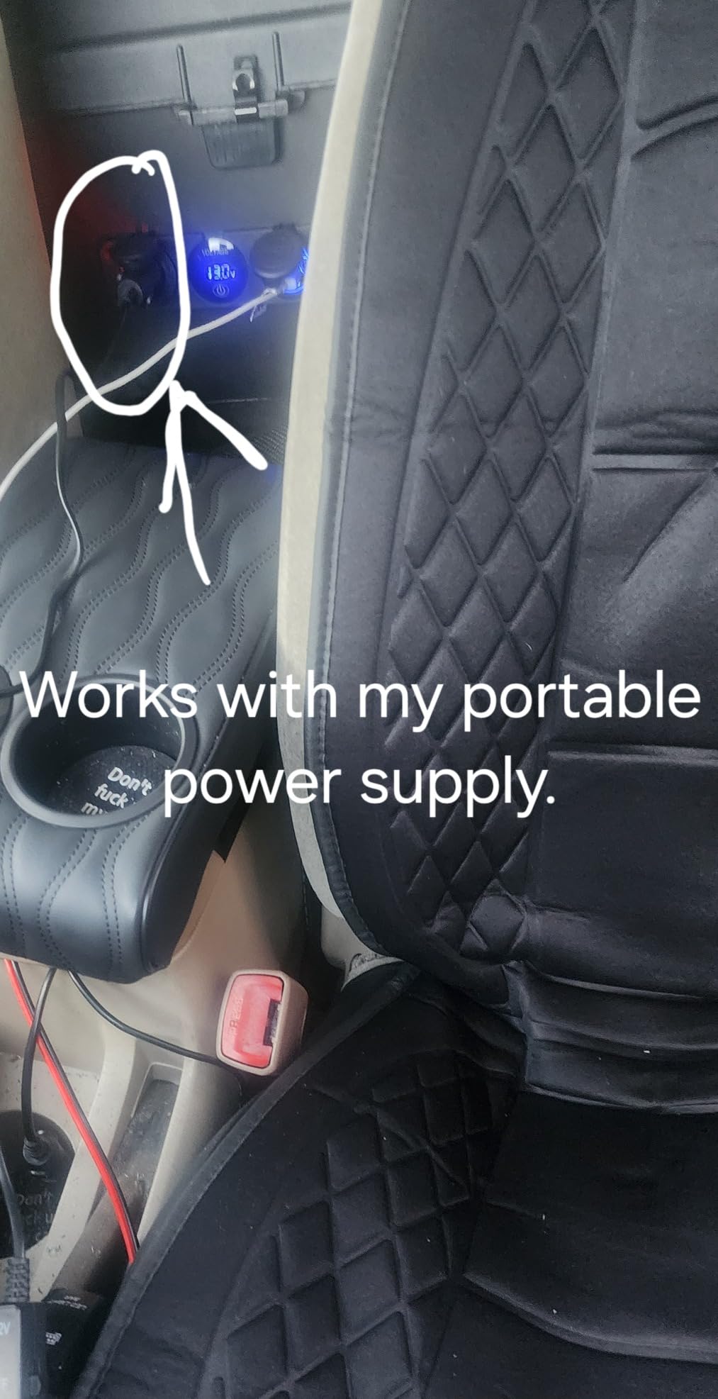 Car Seat Cushions, Car Seat Cover Foldable Portable Seat Cover for Back and Seat Cushions with Bottom Anti Slip Silicon(1 Pack/Black) customer photo 1