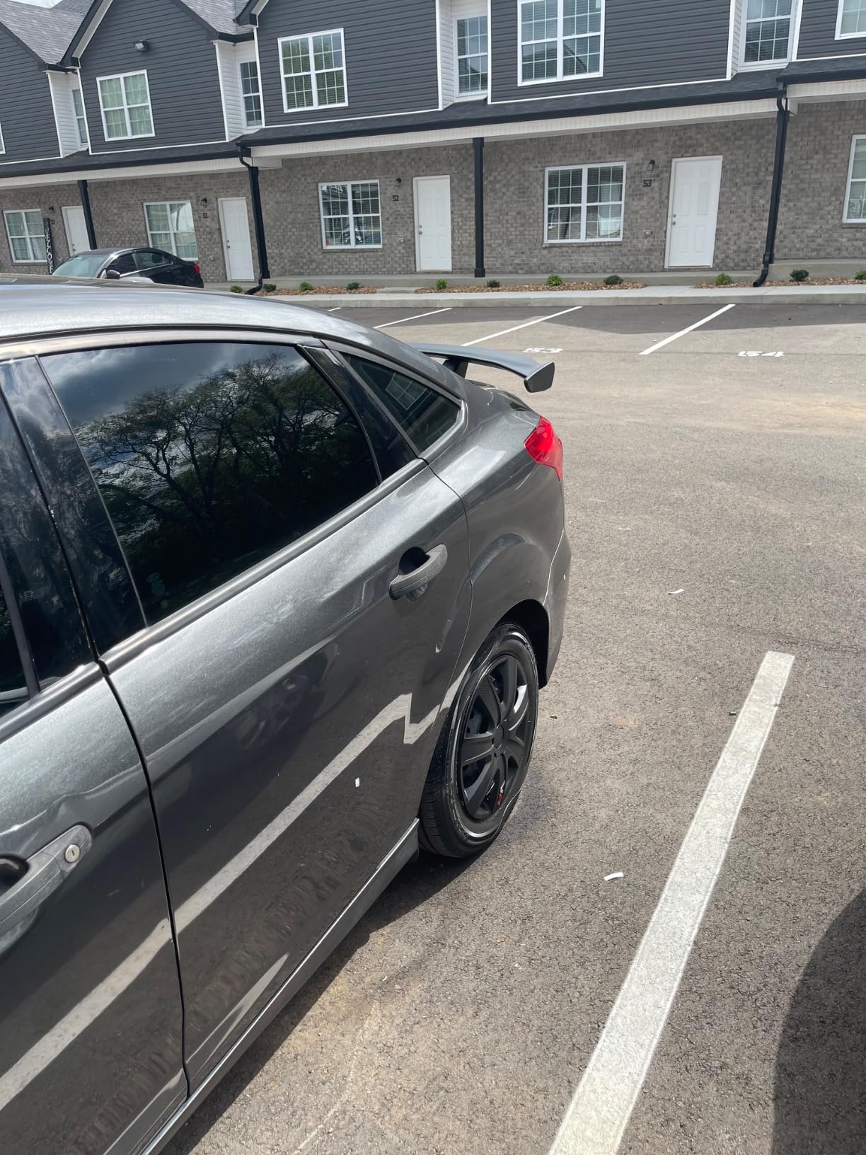 JMTBNO 46Inch Universal Rear Spoiler, Carbon Fiber ABS Sport Style Racing Spoiler Truck Wing Lightweight, Rear Trunk Spoiler Wing Lid Tail Deck Spoiler Fit for Sedan Coupe Hatchback customer photo 1