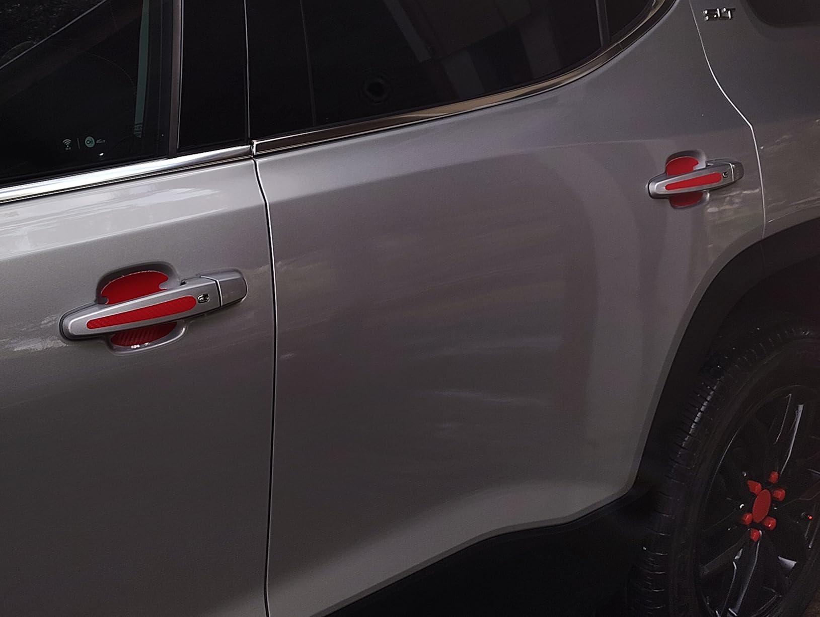 8PCS Car Door Handle Scratch Protectors, Carbon Fiber Car Door Handle Bowl Sticker, Universal Auto Doors Handles Paint Guard Cover, Doors Handles Cup Protective Film for Cars (Black) customer photo 1