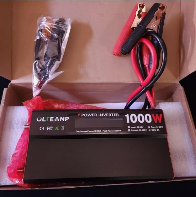 1000 Watt Power Inverter 12V DC to 110V/120V AC Car Inverter with LCD Screen Display, 2 AC Outlets, 36W Type-C Port, 5V/3A USB Port, Car Power Converter for Truck, Home, Vehicles, Laptop, Trip customer photo 1