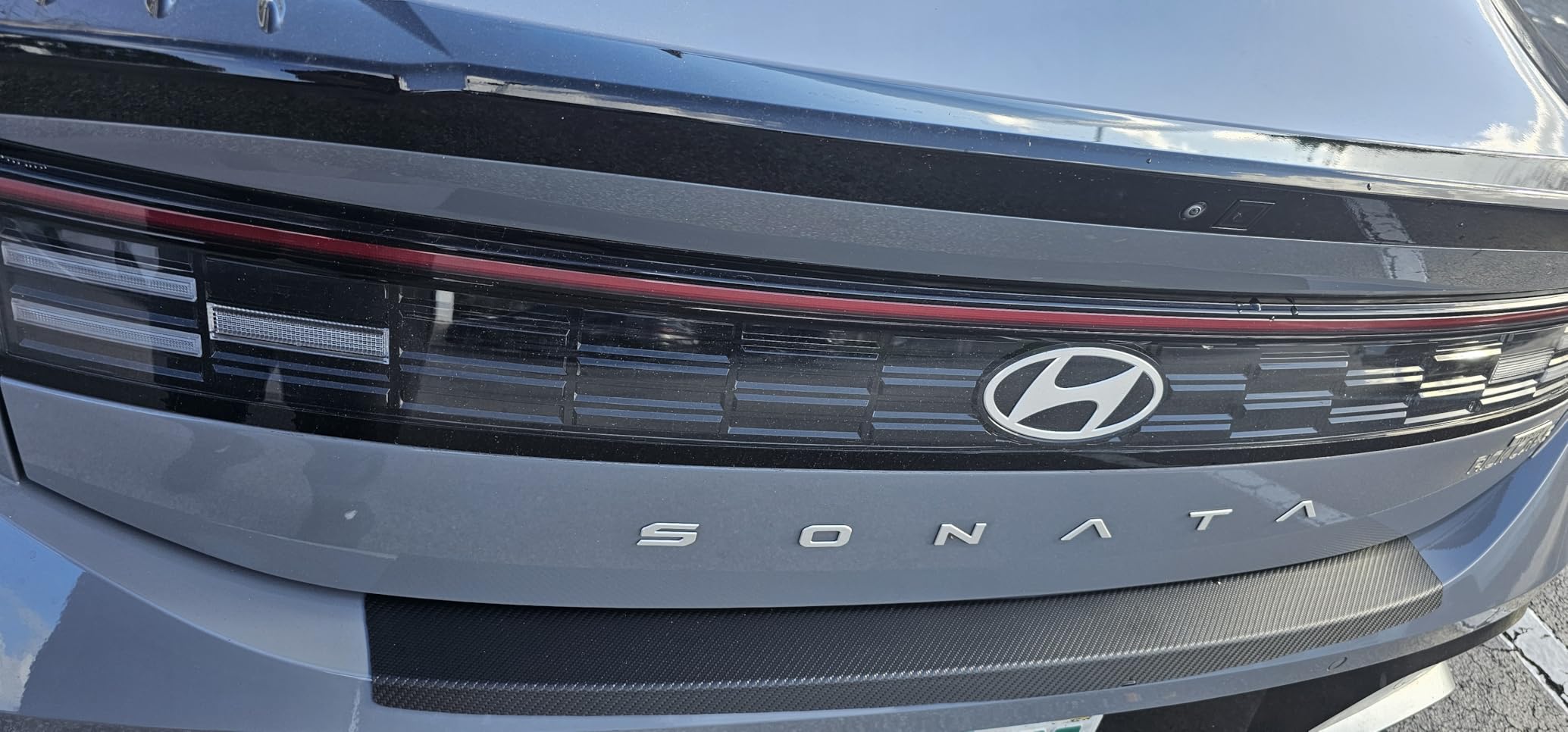 Rear Bumper Guard Protector - Carbon Fiber Texture Leather Anti-Scratch Strip for SUV/Trunk, Universal Fit Protective Film (37.4x2.56in) customer photo 1