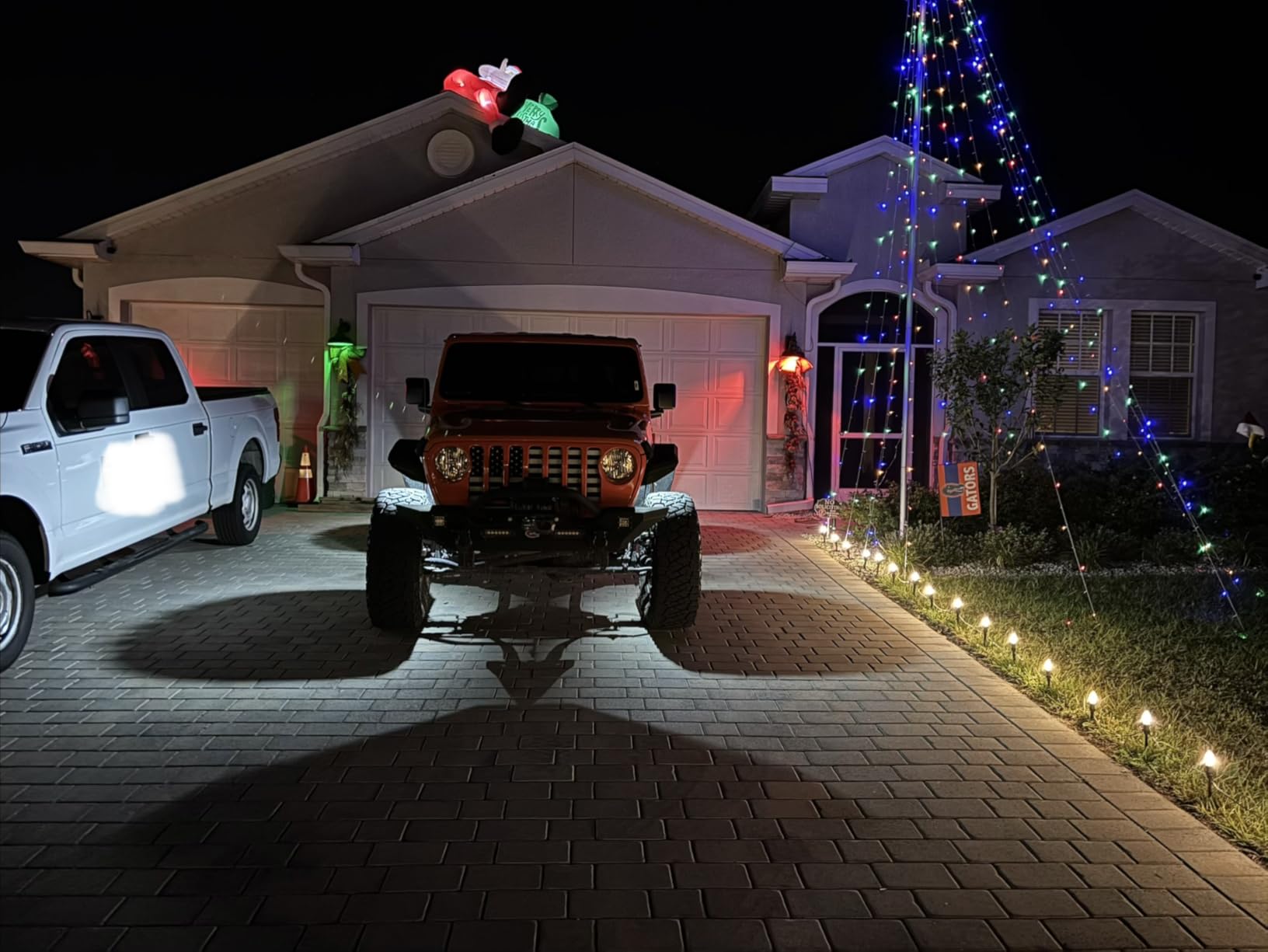 Led Rock Lights White 4 Pods 18LEDs 210 Degree Wide Angle IP68 Waterproof Aluminum Housing Underglow Underbody Lights 12v 24V for Truck UTV ATV Camper (4 Pods) customer photo 2