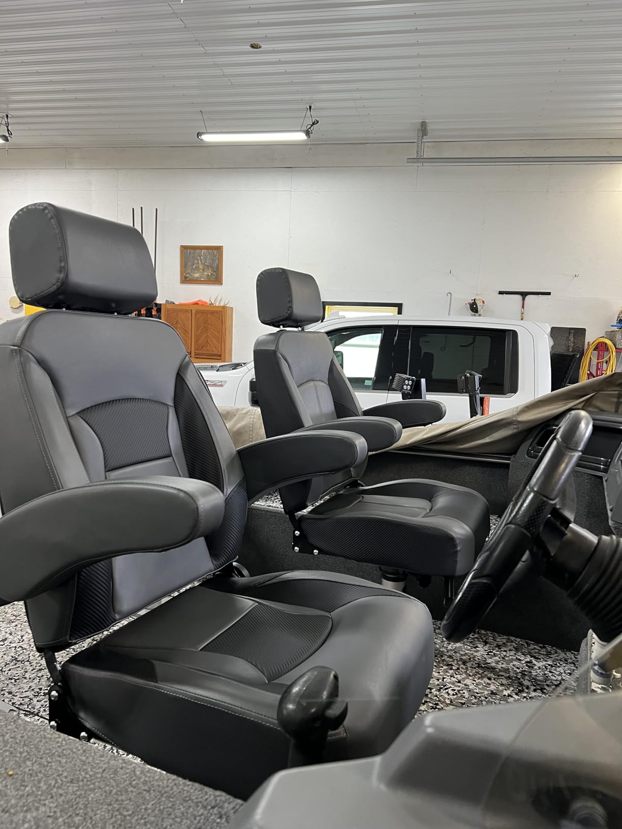 NORTHCAPTAIN Premium Pontoon Captain's Chair High Back Reclining Pontoon Bucket Boat Seat with Armrests and Adjustable Headrest customer photo 1