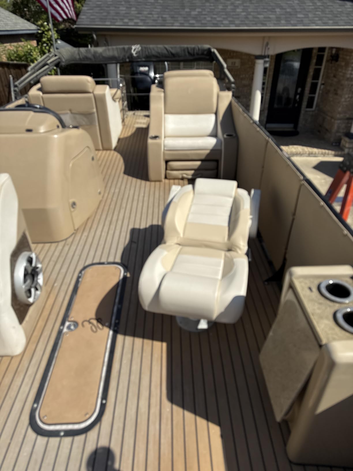 NORTHCAPTAIN Premium Pontoon Captain's Chair High Back Reclining Pontoon Bucket Boat Seat with Armrests and Adjustable Headrest customer photo 2