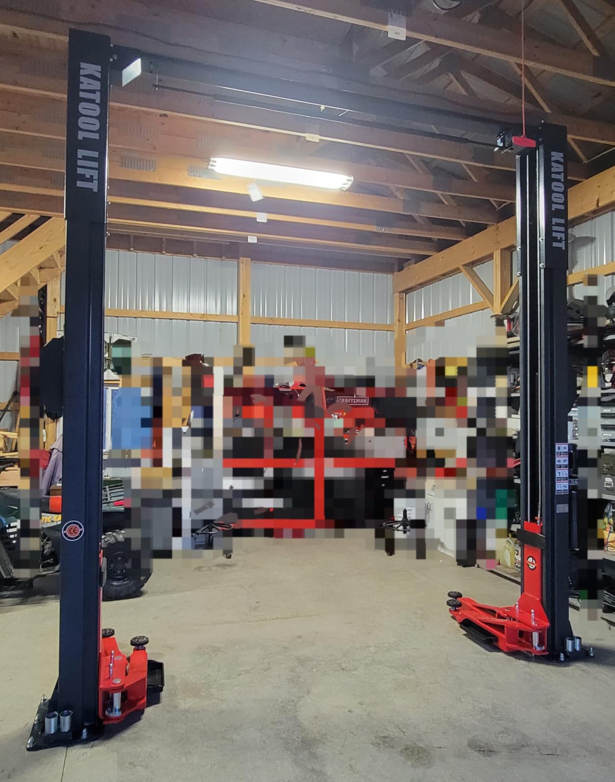 KATOOL 11000lbs Single Point Lock Release Direct Drive Two Post Lift Asymmetry Arm 3+2 Double S Design Clear Floor Car Lift customer photo 2