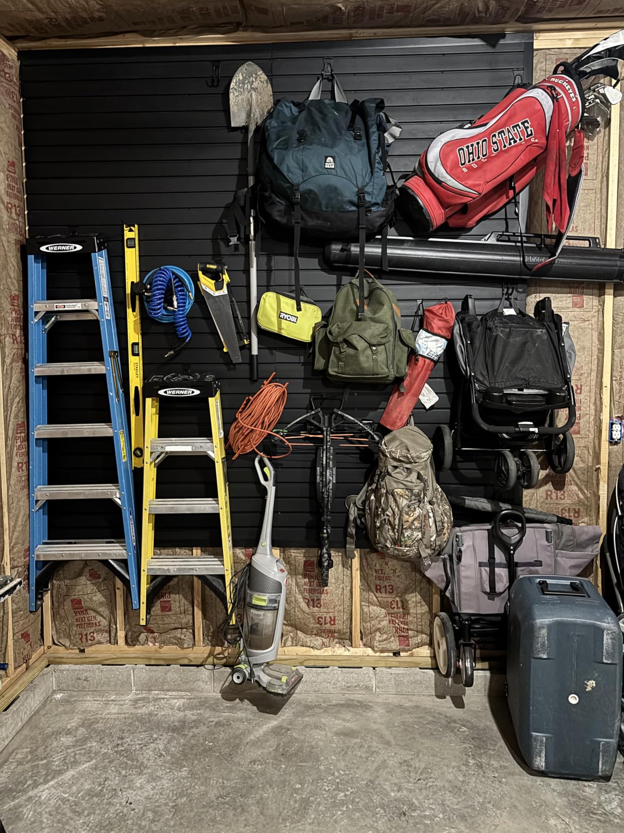 NeatiEase Slatwall Panel Wall Storage Systems, 4 x 8ft Slat Wall Paneling Garage Wall Organizer, Heavy Duty Wall Mounted PVC Wall Rack (Black) customer photo 2