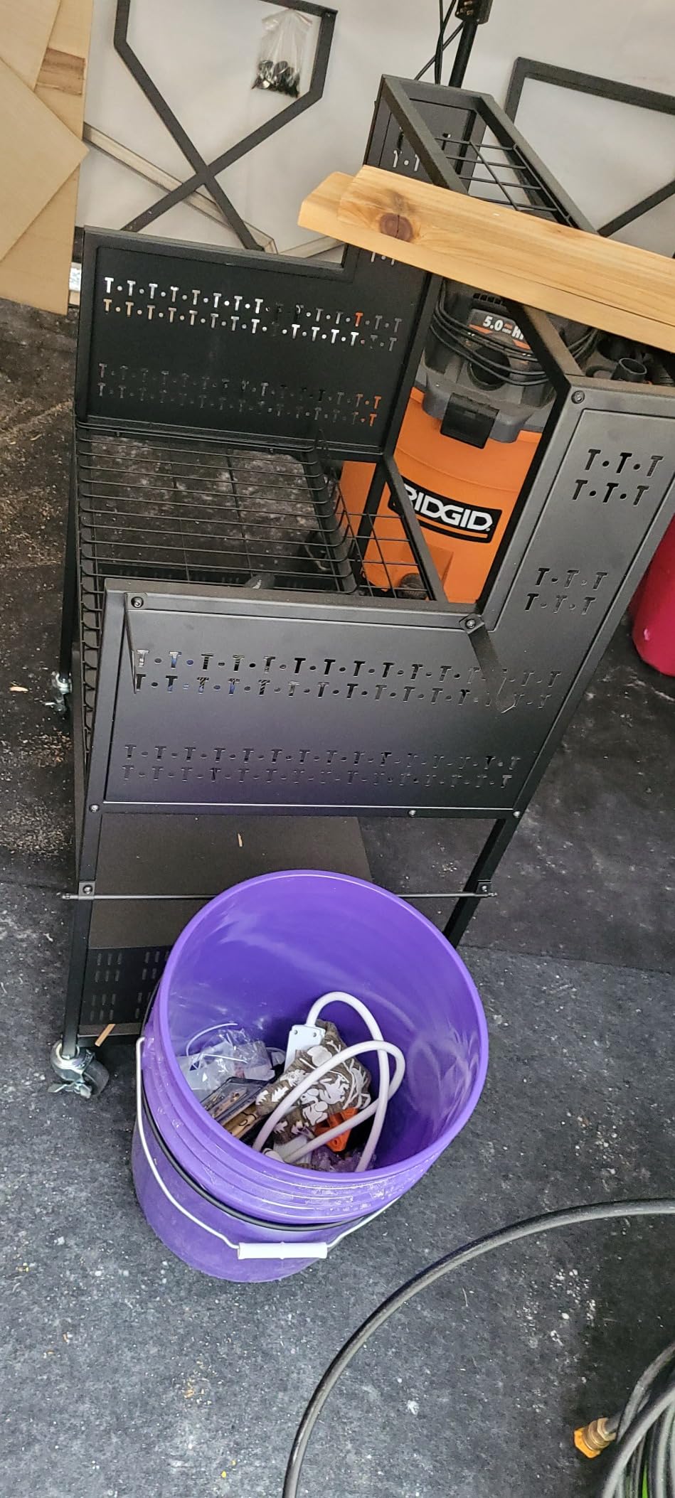 Large Cleaning Caddy with Wheels, 3 Tiered Rolling Cart Auto Detailing Cart, Car Truck SUV Boat RV, Rolling Cleaning Caddy Polisher Holder, 37 in x 17 in x 26 in, Solid Steel Holds 250 lbs customer photo 2