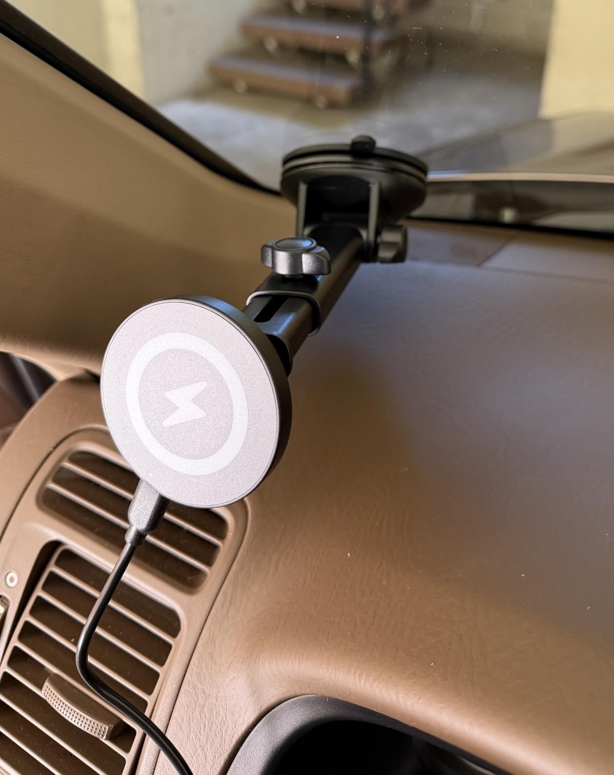 Coolpow for MagSafe Car Mount Charger【Ultra Magnet】Magnetic Phone Holders for Your Car Charger【Windshield+Vent+Dash】Magnetic Wireless Car Phone Holder Mount Charger Car Accessories for iPhone 17 16 15 customer photo 2