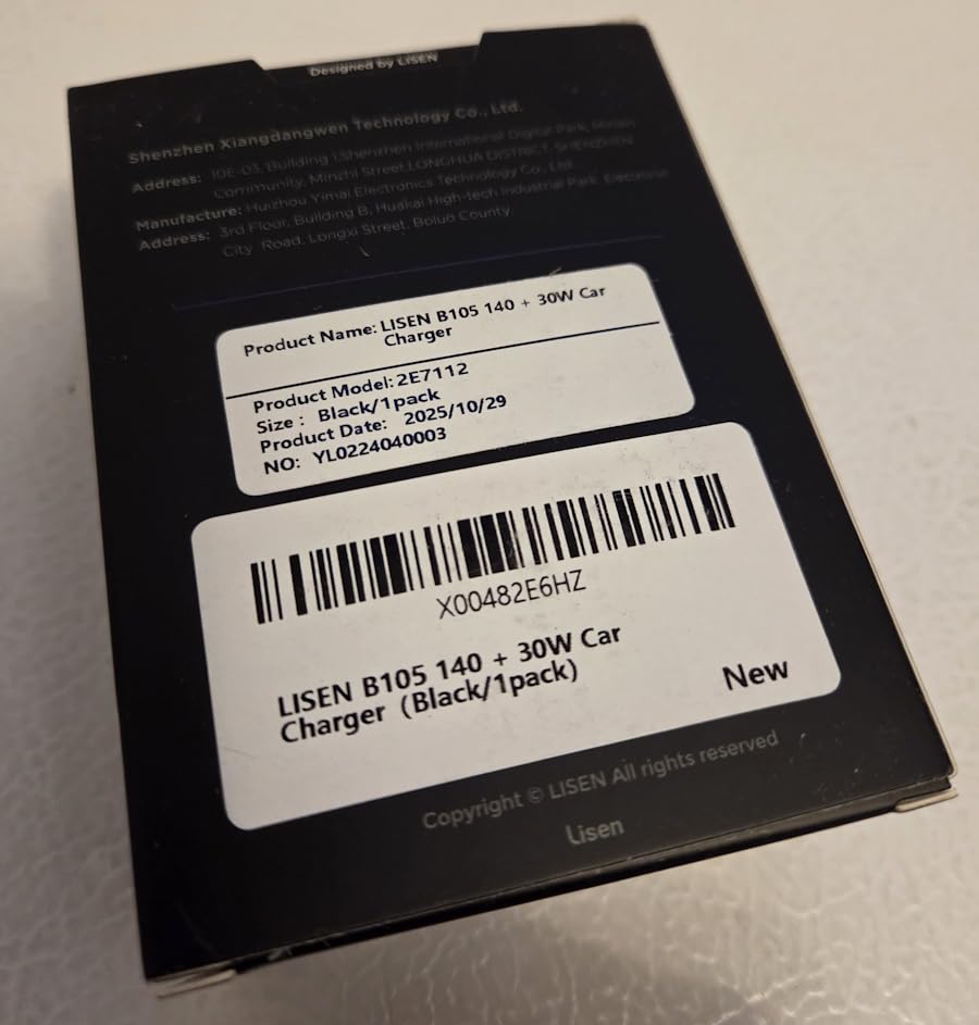 LISEN 200W Car Charger USB C Fast Charge [Gan] PD 140W Fast Car Charger USB C, 3 Port Type C Fast Charging for Multi Device, for iPhone 17 16 15 14 13 12, MacBook Neo, Laptop, iPad, Samsung S26 S25 customer photo 2