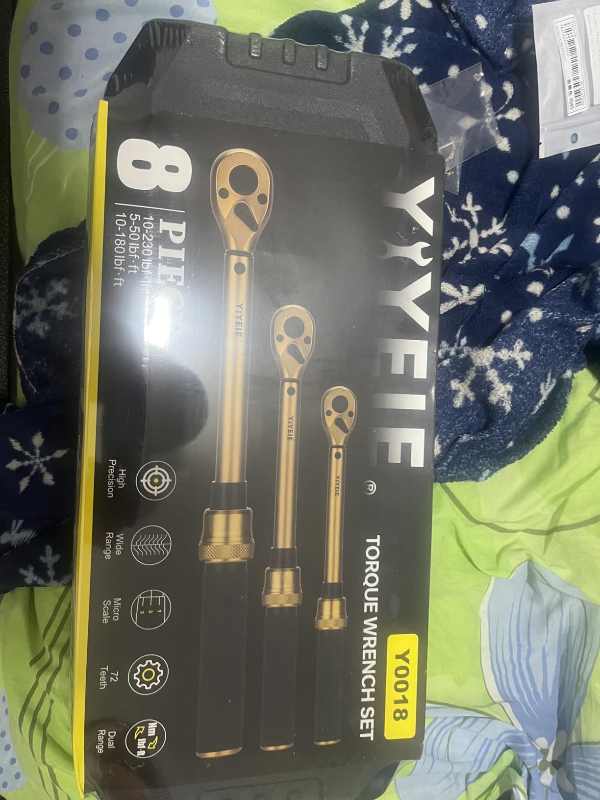 1/4 3/8 1/2-inch Drive Click Torque Wrench, 8Pcs Torque Wrench Set 10-230in.lb, 5-50ft.lb, 10-180ft.lb with Adapters, ±3% Accuracy, 72-Tooth Dual Scale Torque Wrenches for Bike, Moto, Car Repair customer photo 2