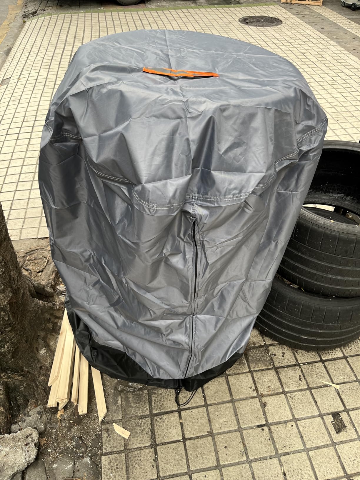 Tire Cover，Heavy Duty 420D Outdoor Tire Storage Waterproof All Seasonal Protection,Universal Truck Tire Covers with Waterproof Zipper Easy to Put on,Air Vent (Holding 4 Tires Within 32 Inch Diameter) customer photo 2