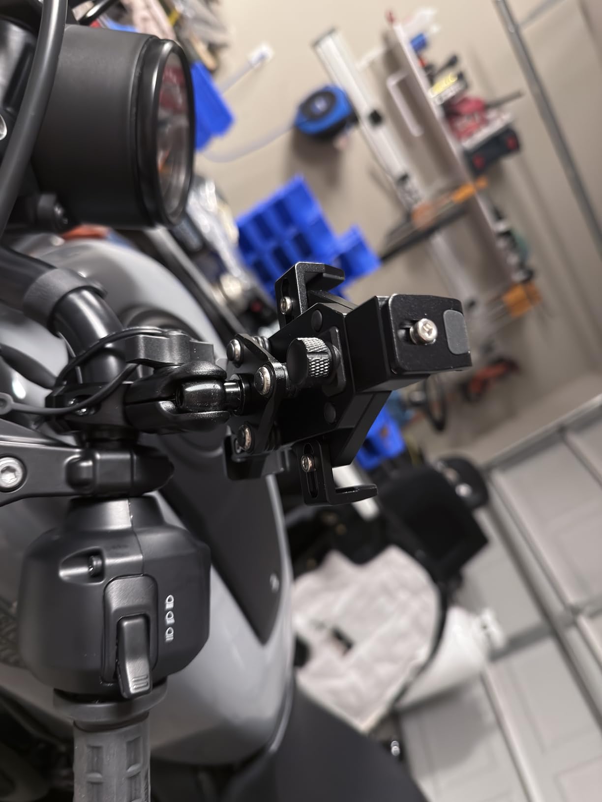 Tackform Aluminum Motorcycle Adventure Phone Mount - Vibration Dampening and Wireless Charging | Fits 7/8