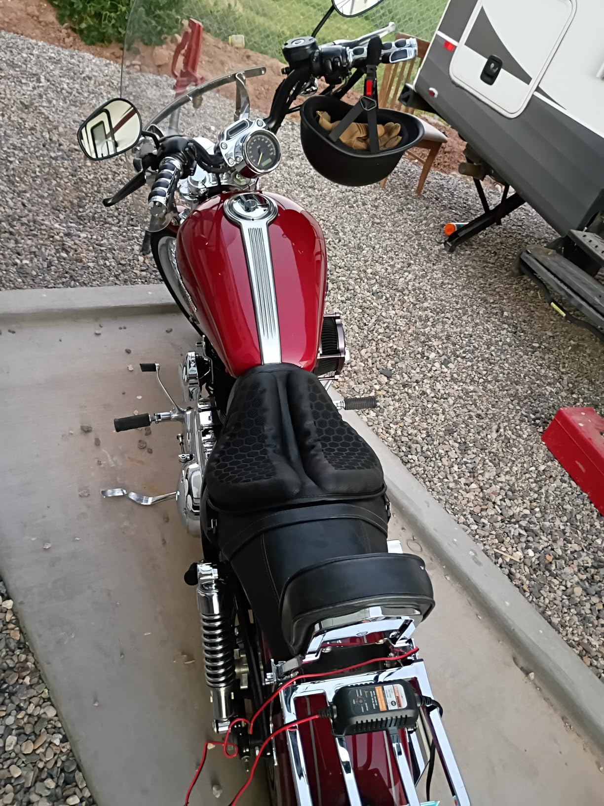 GRAND PITSTOP Foldable Motorcycle Gel Seat Cushion, Large 3D-Honeycomb Structure Shock Absorption & Breathable Motorcycle Gel Seat Pad for Long Rides customer photo 1