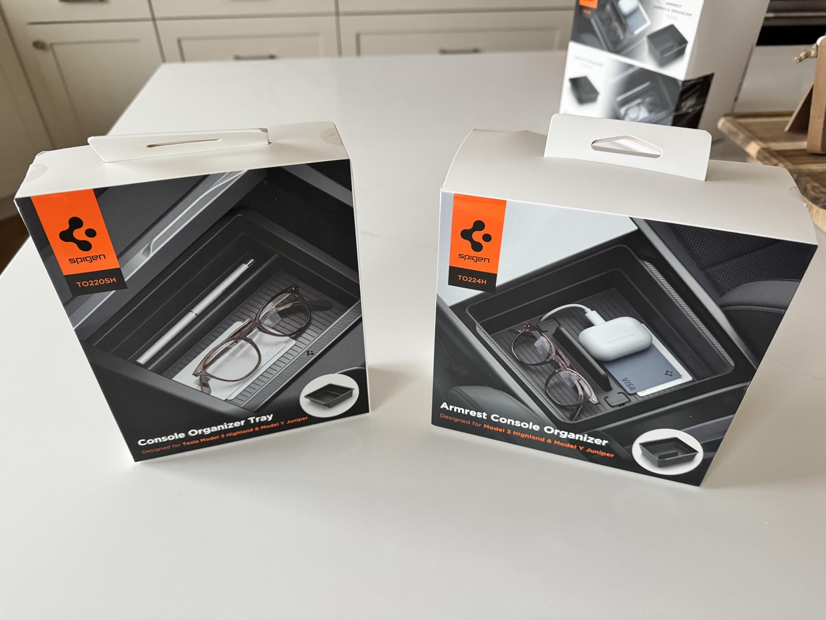 Spigen Center Console Organizer for Tesla Model Y Juniper (Only Premium & Performance 2026) and Model 3 Highland (Standard, Premium & Performance 2024/25/26) with Smooth Slide Technology - [Sliding] customer photo 1