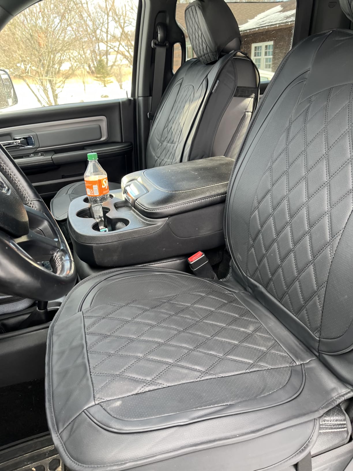 MIROZO 2PCS Front Seat Covers for Dodge Ram, Waterproof Truck Seat Cover Compatible with 2009-2025 RAM 1500 2500 3500 Truck Pickup Crew Quad Cab customer photo 2