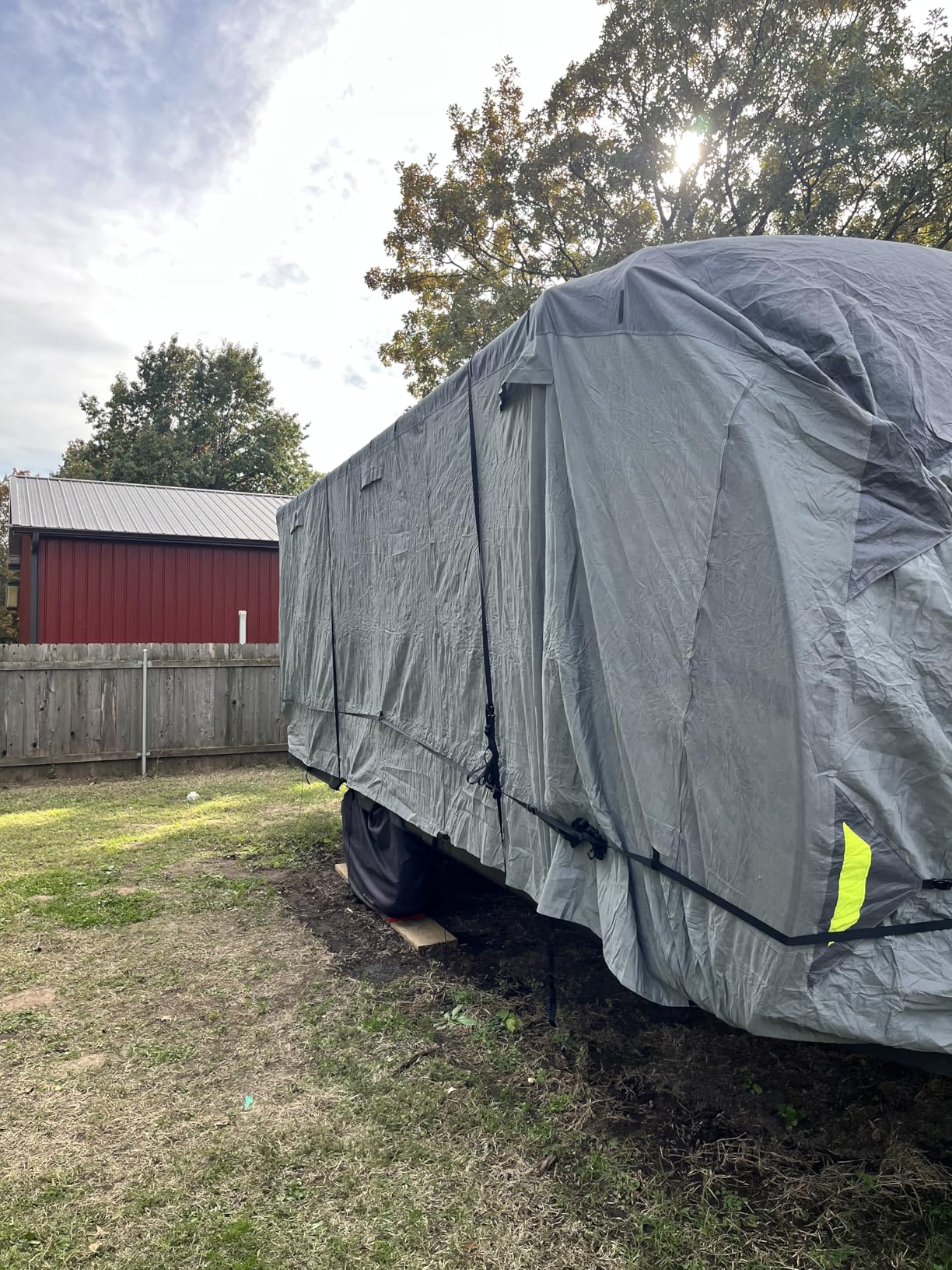RVMasking Travel Trailer RV Cover 28-31ft, 7 Layers Extra-Thick Camper Cover Waterproof Windproof for Toy Hauler with 4 Tire Covers & Tongue Jack Cover, Durable Trailer Cover for RVs, Medium Gray customer photo 1