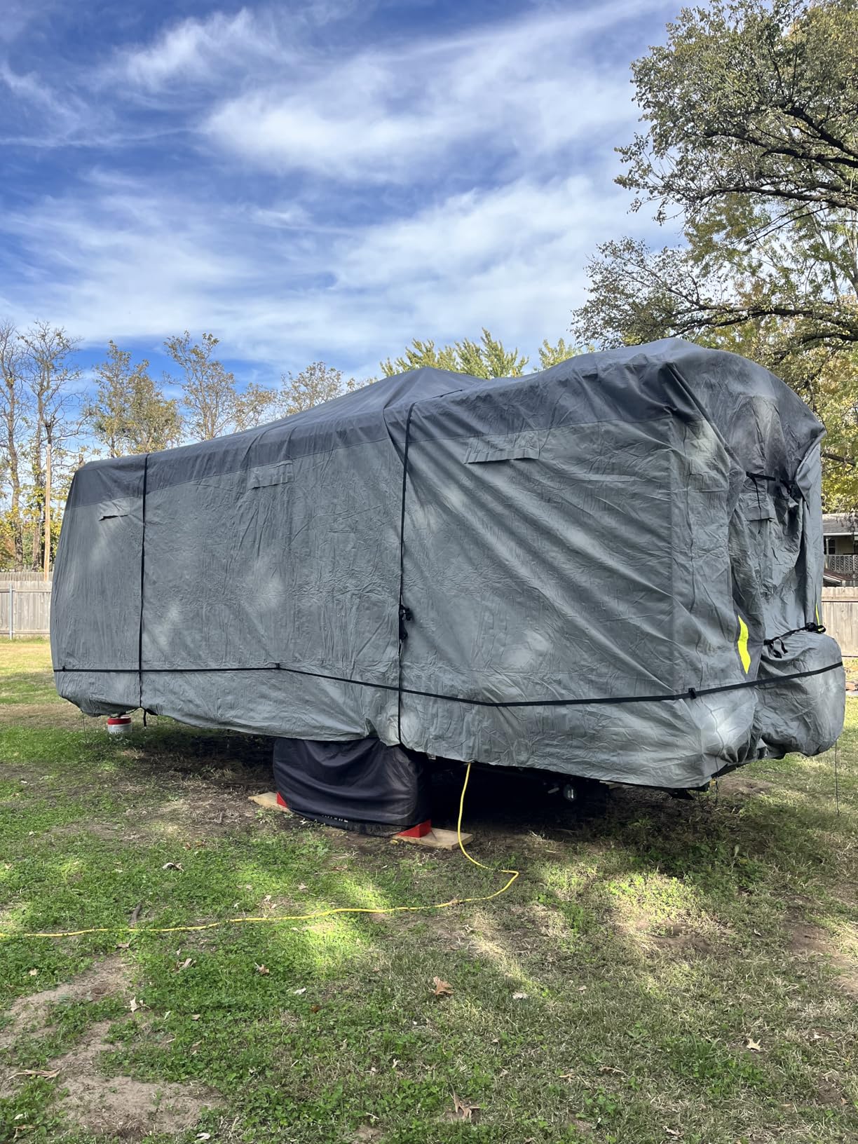RVMasking Travel Trailer RV Cover 28-31ft, 7 Layers Extra-Thick Camper Cover Waterproof Windproof for Toy Hauler with 4 Tire Covers & Tongue Jack Cover, Durable Trailer Cover for RVs, Medium Gray customer photo 2