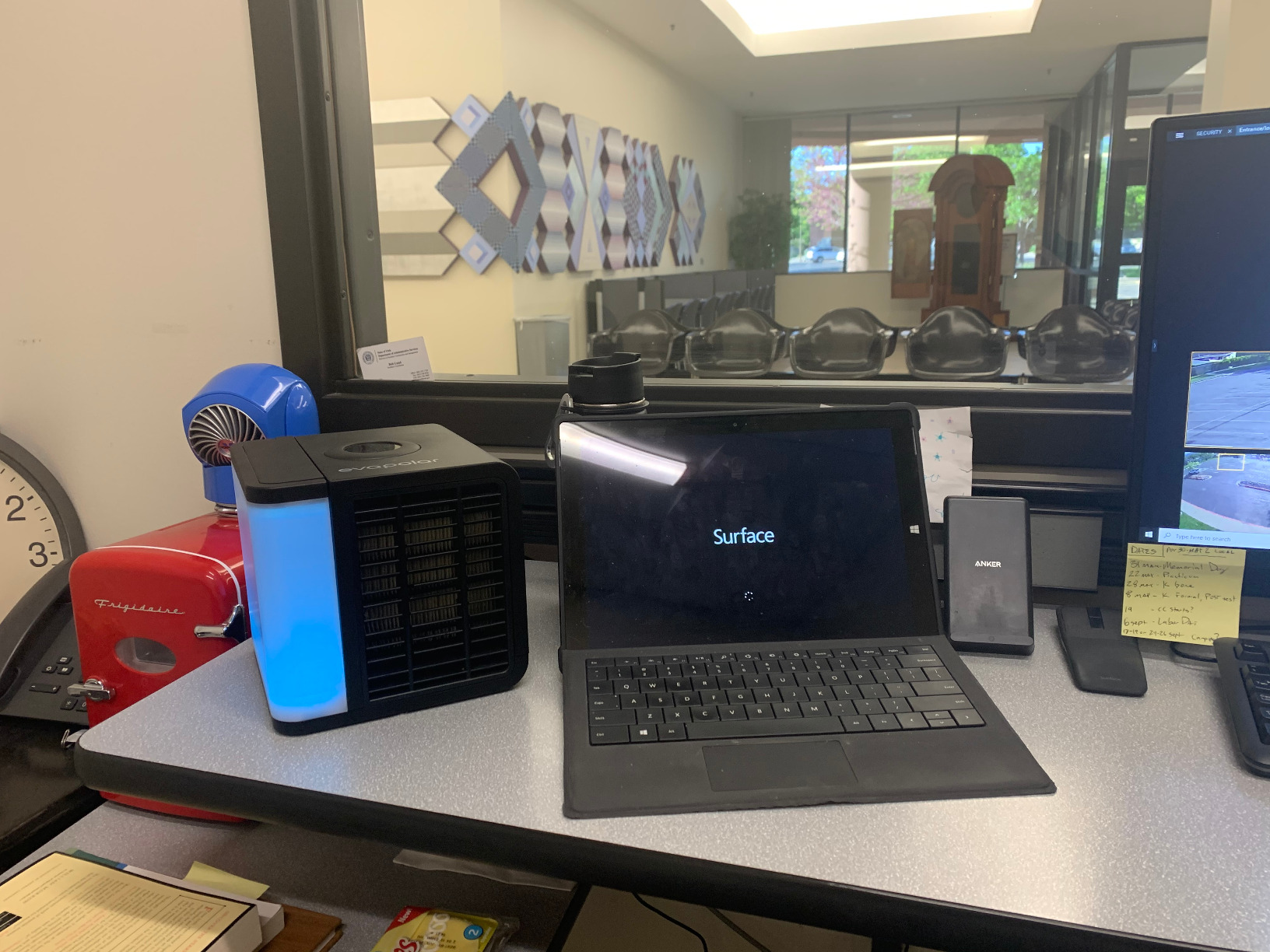 Cooling Fan for Desk and Car - Portable Evaporative Air Cooler for Camping - Small Ice Fan for Tent - Personal Air Conditioners Evalight, Blue customer photo 1