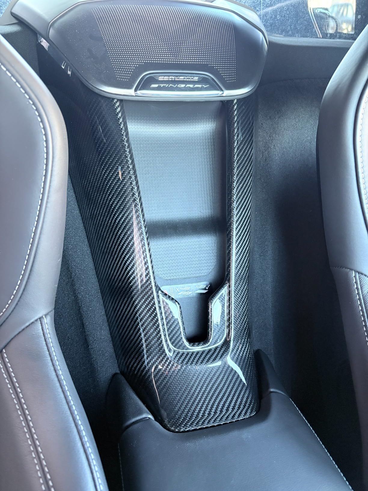 C8 Carbon Fiber Interior Center Control Cover Trim Fit for Chevrolet Corvette C8 2020-2025 Stingray Z51 Z06 E-Ray Carbon Fiber Waterfall Cover Trim Central Gear Shift Panel Cover Trim customer photo 1