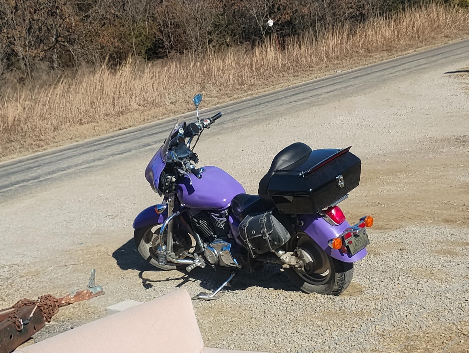 ECOTRIC 45L Motorcycle Hard Saddle Bags W/Lock Compatible with Harley Davidson Honda Shadow Kawasaki Vulcan VN Saddle Bags Trunk Storage Carrier w/Mounting Kit Plastic Black customer photo 1