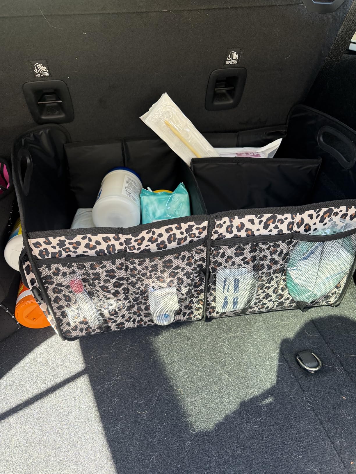Femuar Car Trunk Organizer with Large Capacity Waterproof Car Accessories for Women & Men, Collapsible Trunk Organizer for Suv/Jeep/Sedan (Black, Standard) customer photo 1