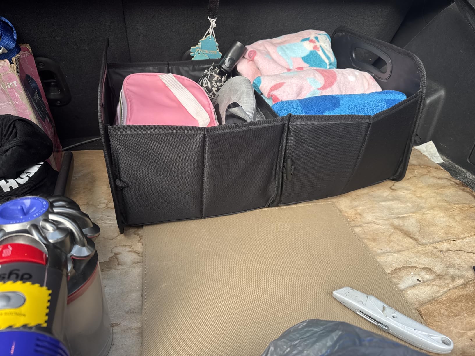 Femuar Car Trunk Organizer with Large Capacity Waterproof Car Accessories for Women & Men, Collapsible Trunk Organizer for Suv/Jeep/Sedan (Black, Standard) customer photo 2