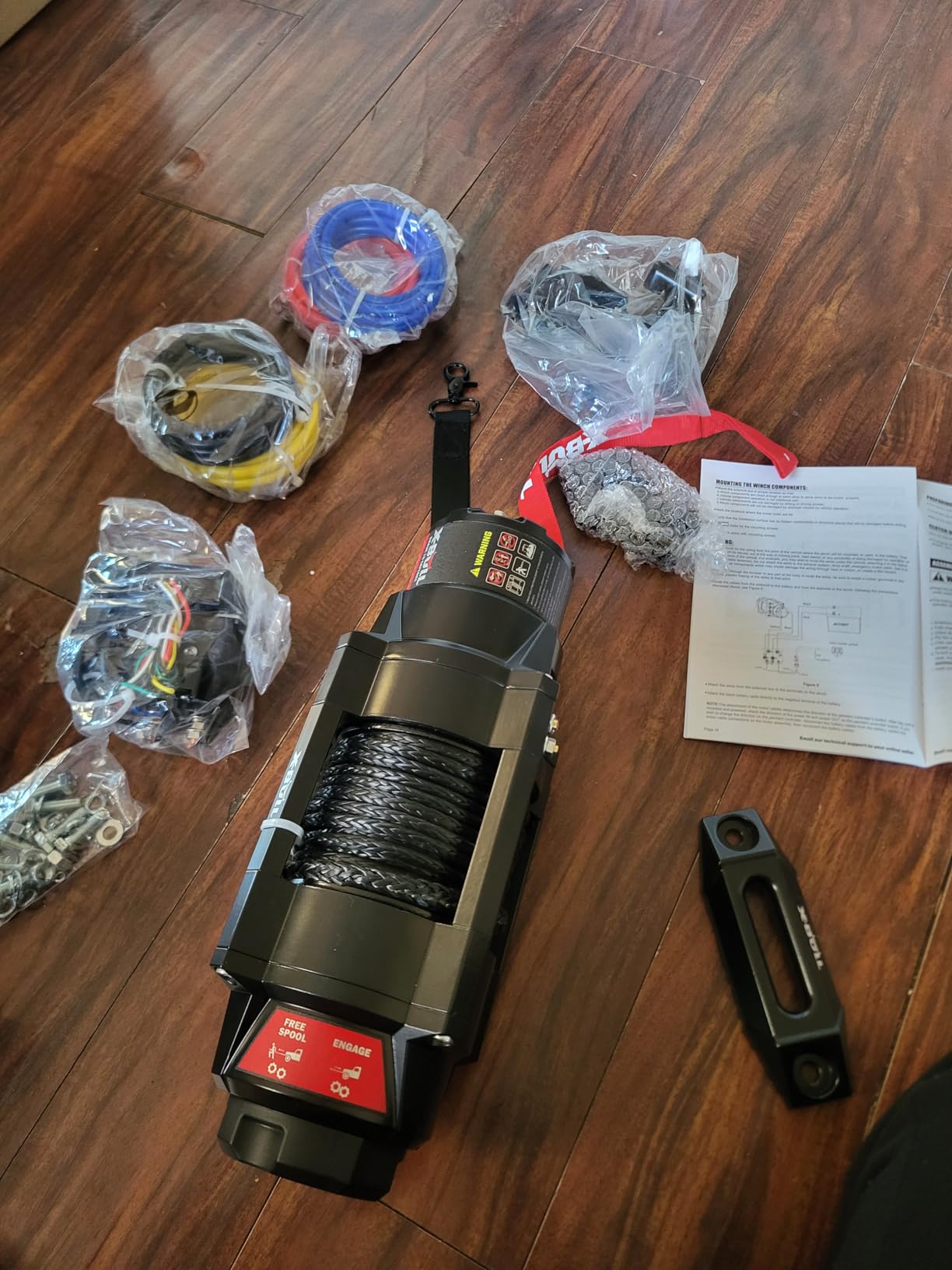 X-BULL 5000lbs Electric Winch - 12V DC Power Waterproof Synthetic Rope Winch with Hawse Fairlead, Wireless & Wired Remote with Mounting Plate for ATV/UTV,Boat Trailer Winch customer photo 2