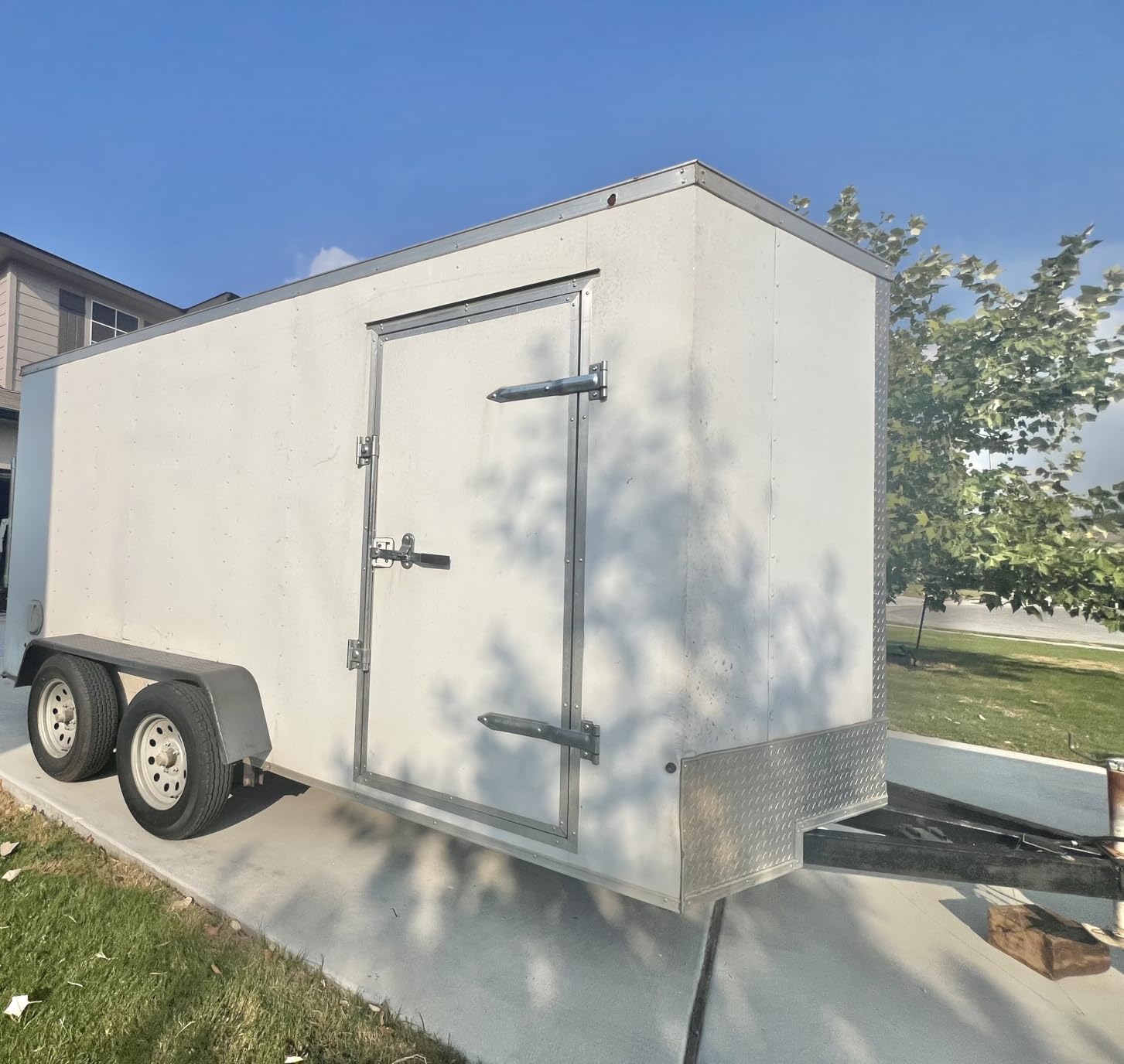 HECASA Tandem Axle Trailer 10-1/4x72-7/8x13 Fit 13-15 Tires Car Hauler Trailer Cargo Trailer Utility Trailer Landscape Trailer Heavy Duty Unpainted Steel Diamond Fenders Tread Plate (2 Fenders) customer photo 2
