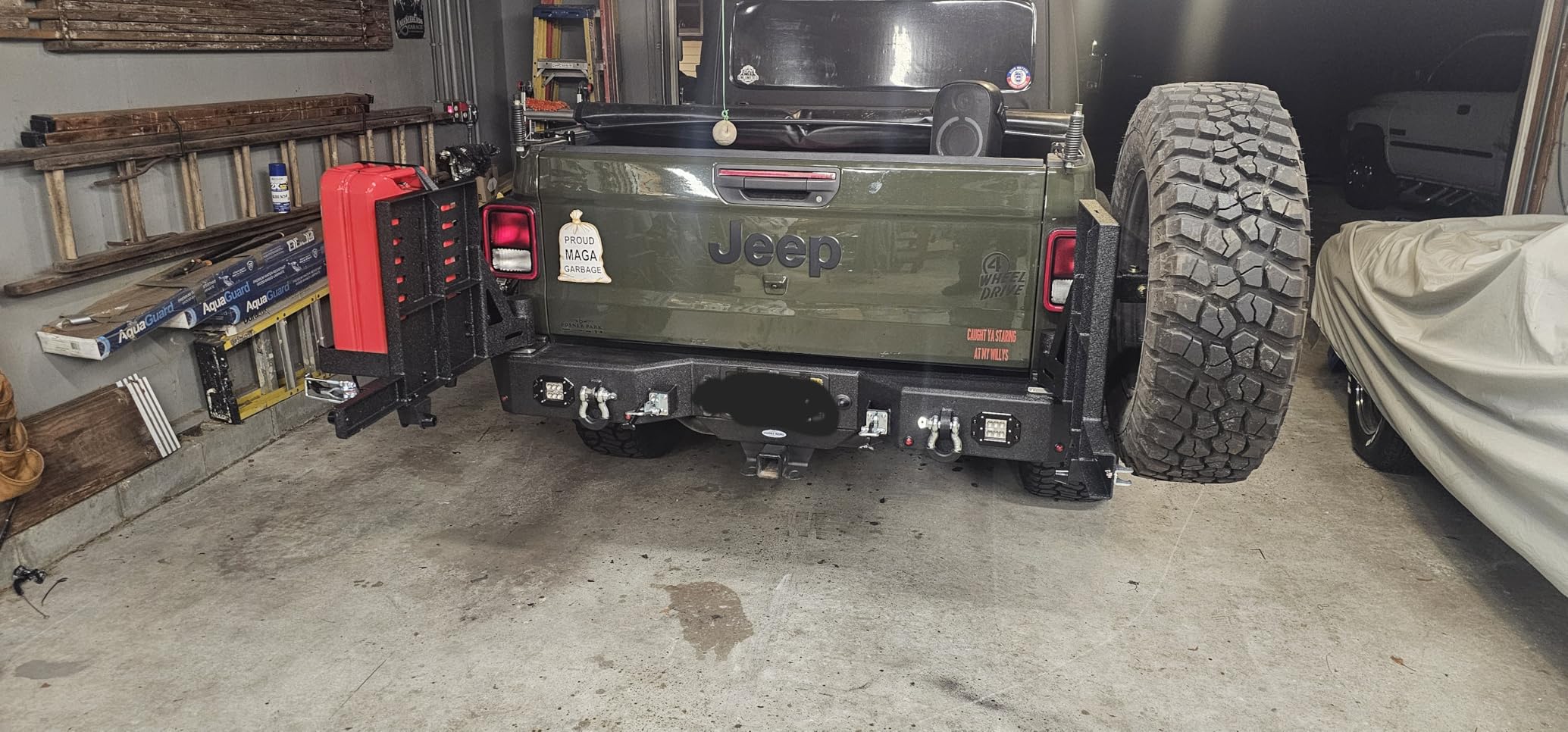 Hooke Road Gladiator Rear Bumper for 2020-2026 Jeep Gladiator JT, Offroad Bumper w/Dual Swing Arms & Tire Carrier & 5.3-Gallon Jerry Can Holder customer photo 1