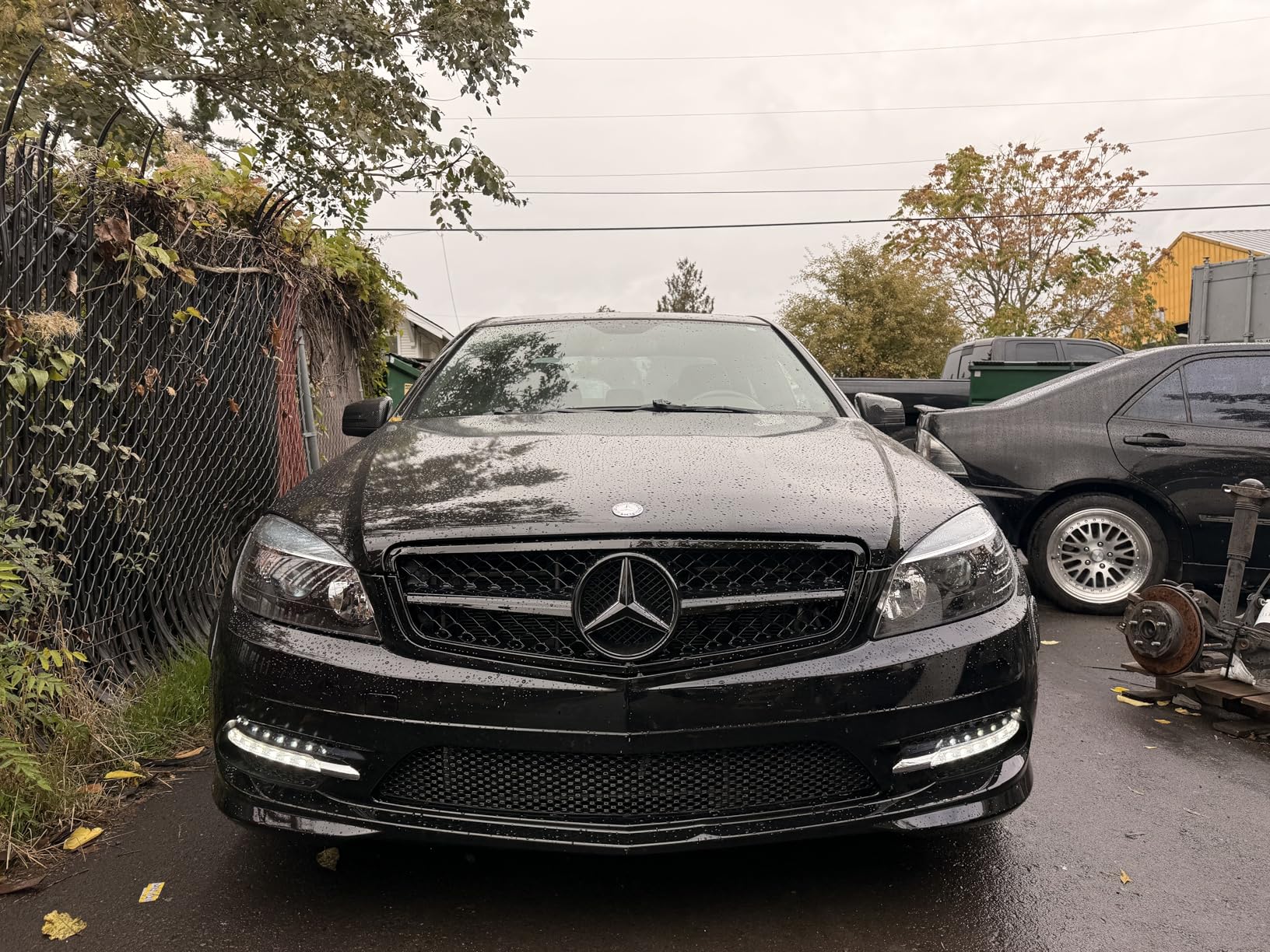 AMG C Class Grill with LED Emblem Front Grille for Mercedes Benz C250 C300 C350 2008-2014, NOT Fit for C63 AMG Style Gloss Black customer photo 2