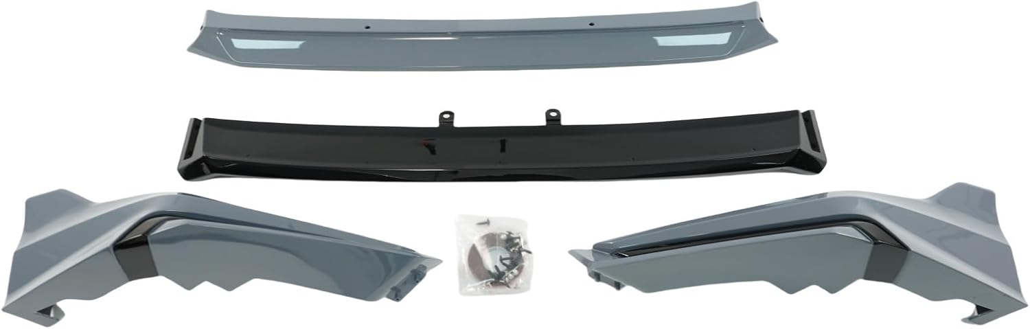 Front Lip 4 Piece Compatible with Honda Civic Sedan Hatch 2022-2024 Yofer V3 Style Winglet Front Bumper Lip Splitter (Sonic Gray) customer photo 2