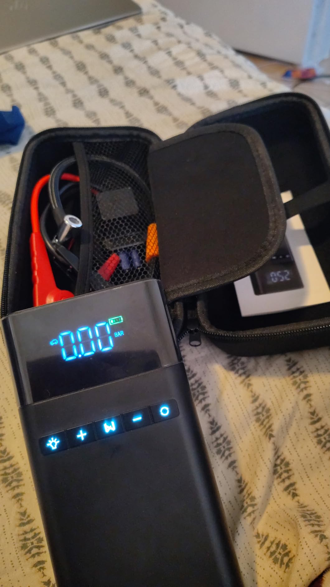 10-in-1 Portable Car Battery Jump Starter with Air Compressor, 6000A 160PSI Portable Car Jumper Starter (All Gas 12L Diesel), 12V Jump Box Car Battery Jump Starter with Jumper Cables, Lights customer photo 1