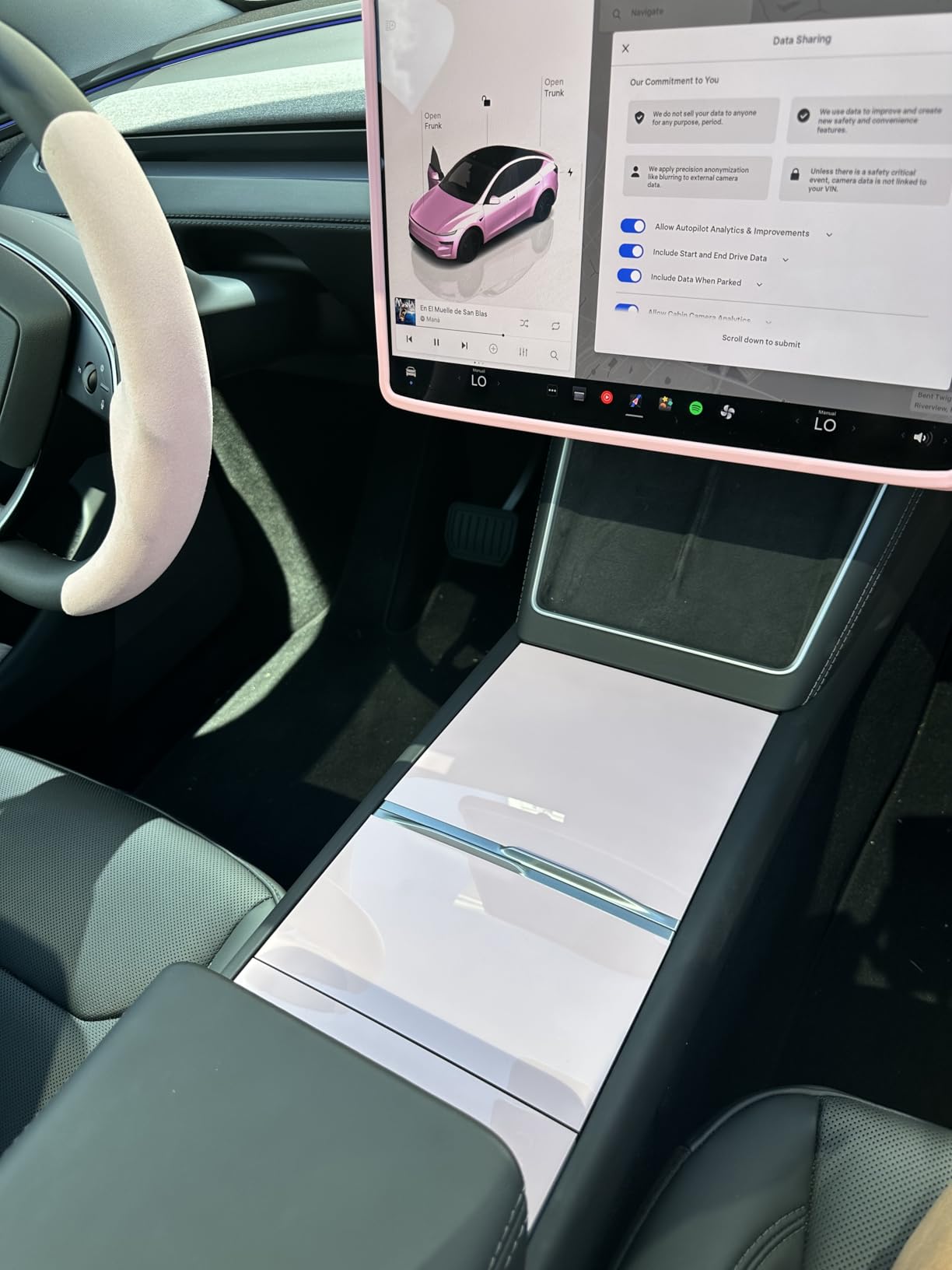 Center Console Wrap Matte Black for Tesla Model 3/Y 2021-2025,Console Cover for Tesla Interior Decor Accessories(Not for M3 Highland/My Juniper) customer photo 1