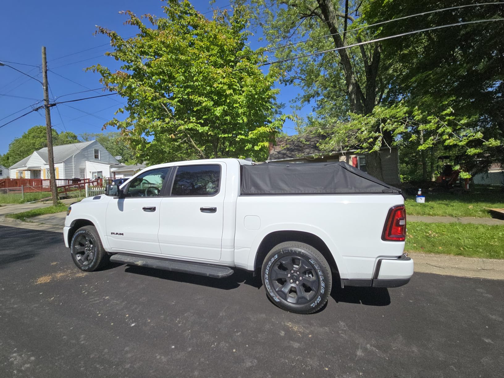 JOYTUTUS Truck Bed Soft Topper Compatible with 2019-2026 Ram 1500 with 5.5ft Bed (w/o RamBox) & Silverado Sierra 1500 with 5.8ft Bed Foldable Camper Shell Truck Top customer photo 2
