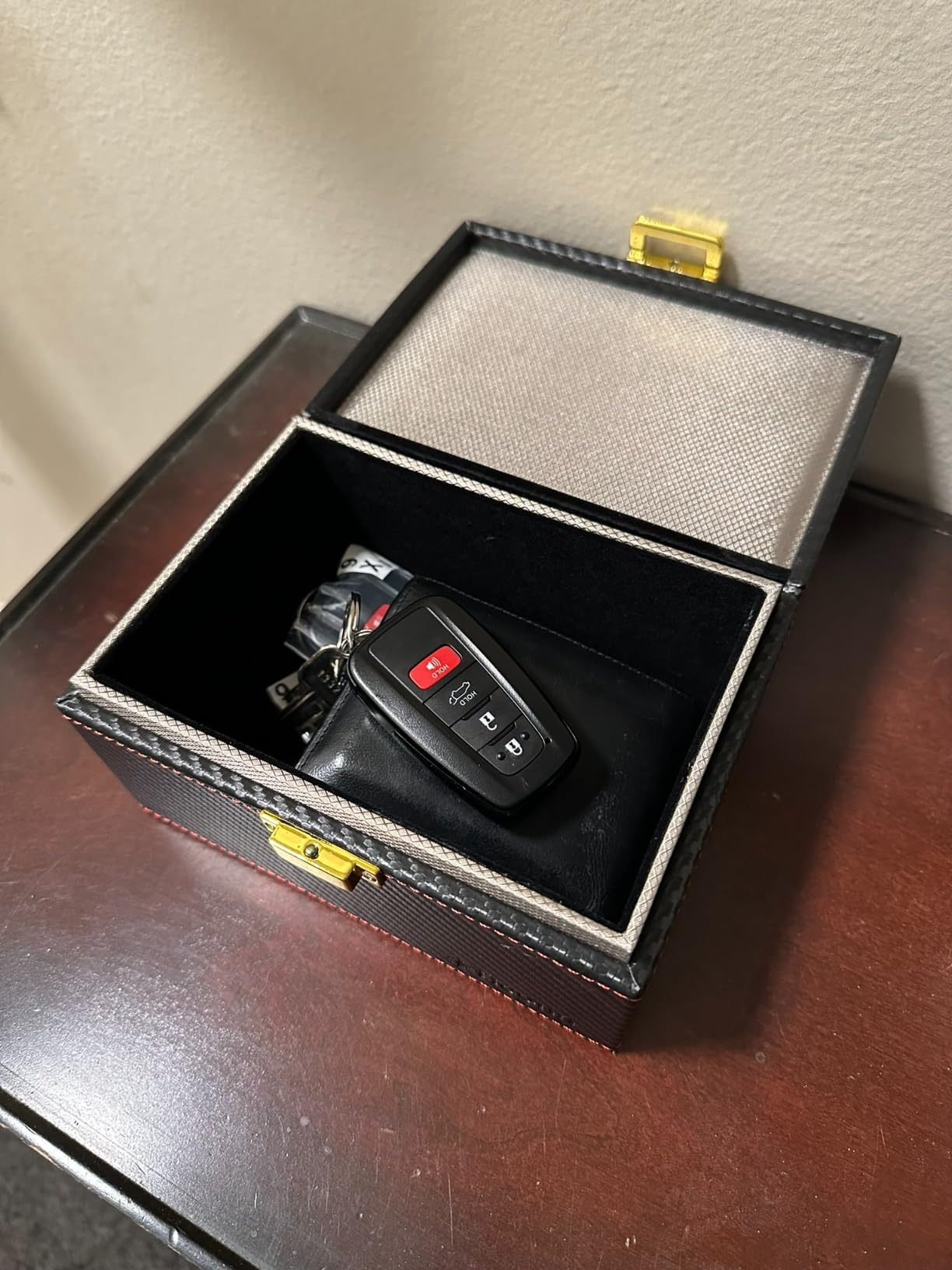 TICONN Faraday Box, Car Key Fob Protector, PU Leather Signal Blocker for Keyless Fob, RFID Signal Blocking Pouch Cage (Yellow Slim) customer photo 2