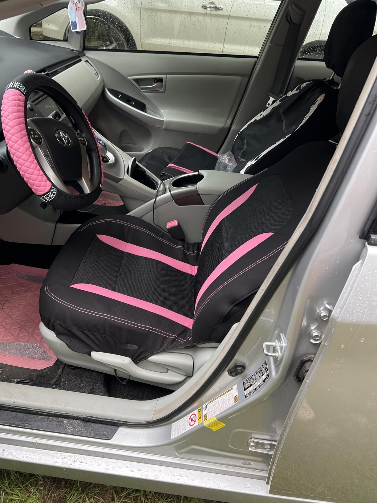 4PCS Cooling Car Seat Covers,Breathable Front Seat Covers with Mesh Construction and Foam Padding,Car Seat Protector to Reduce Back Sweating,Universal Car Interior for Car SUV (Gray) customer photo 1