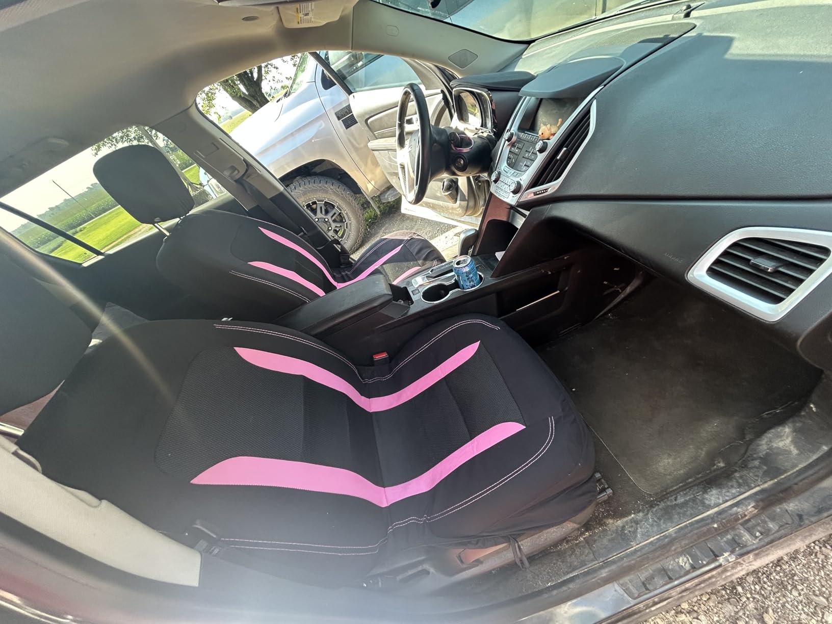 4PCS Cooling Car Seat Covers,Breathable Front Seat Covers with Mesh Construction and Foam Padding,Car Seat Protector to Reduce Back Sweating,Universal Car Interior for Car SUV (Gray) customer photo 2