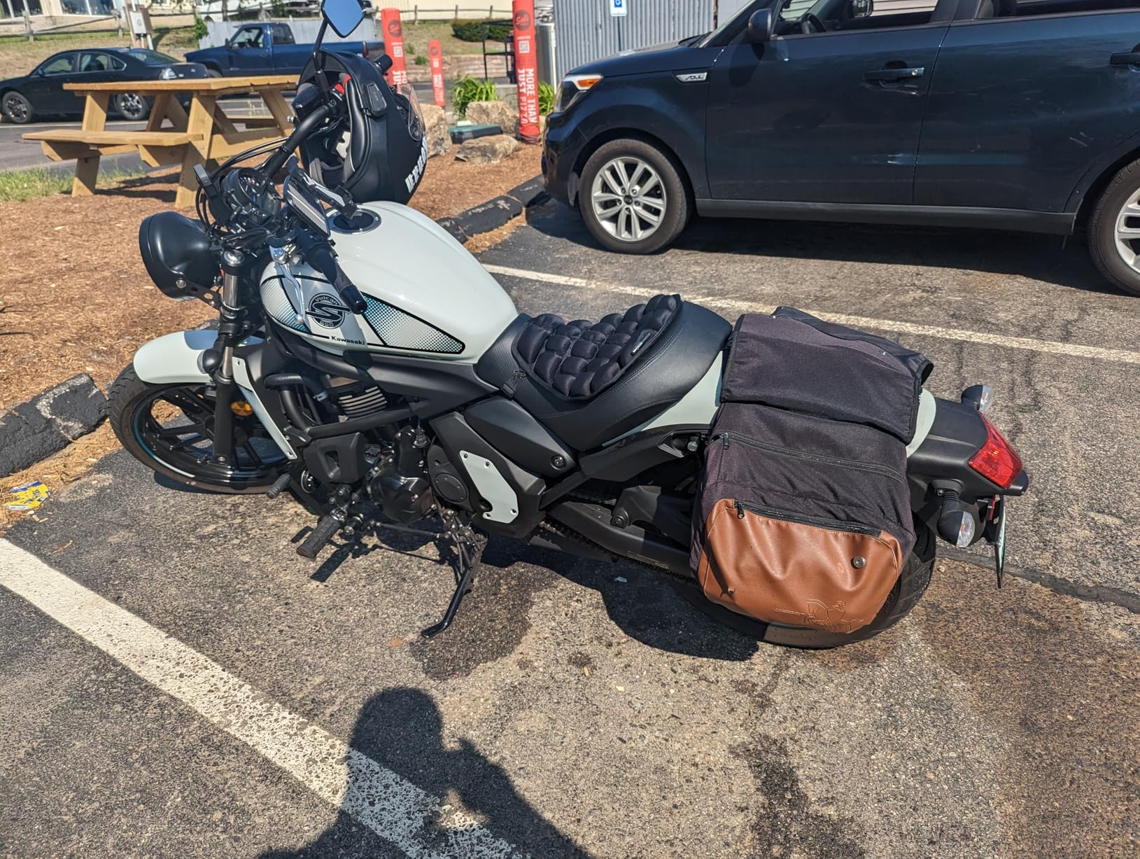 KEMIMOTO Motorcycle Saddlebags, 40L(20Lx2) Large Capacity Detachable Side Saddle Bags Motorcycle Panniers Bags with Protective Cover Universal Luggage Bag, Black customer photo 2