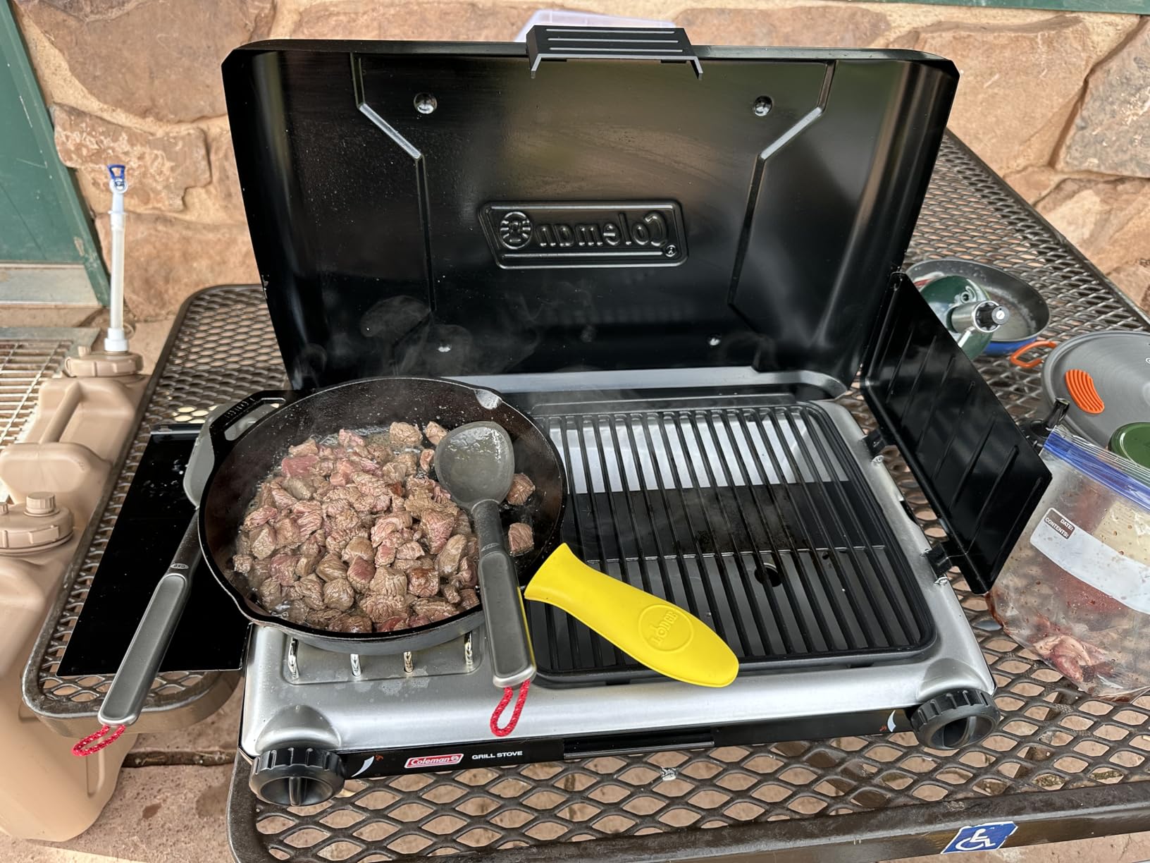 Coleman Tabletop 2-in-1 Camping Grill/Stove, 2-Burner Propane Grill & Stove with Adjustable Burners & 20,000 BTUs of Power, Great for Camping, Tailgating, Grilling customer photo 2